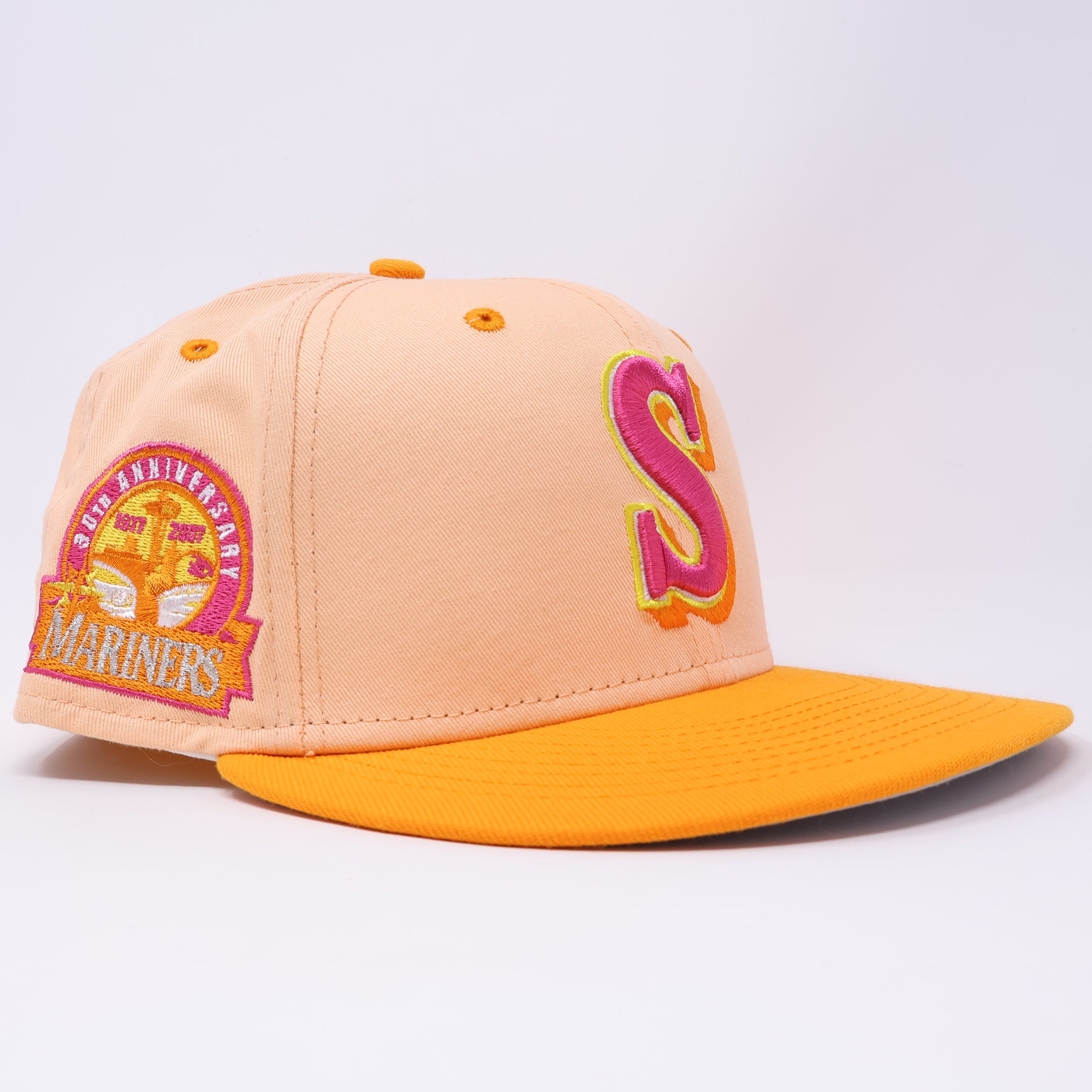 USED 3/8 Pink Seattle Mariners 30th Anniversary 59fifty New Era Fitted Hat Cap