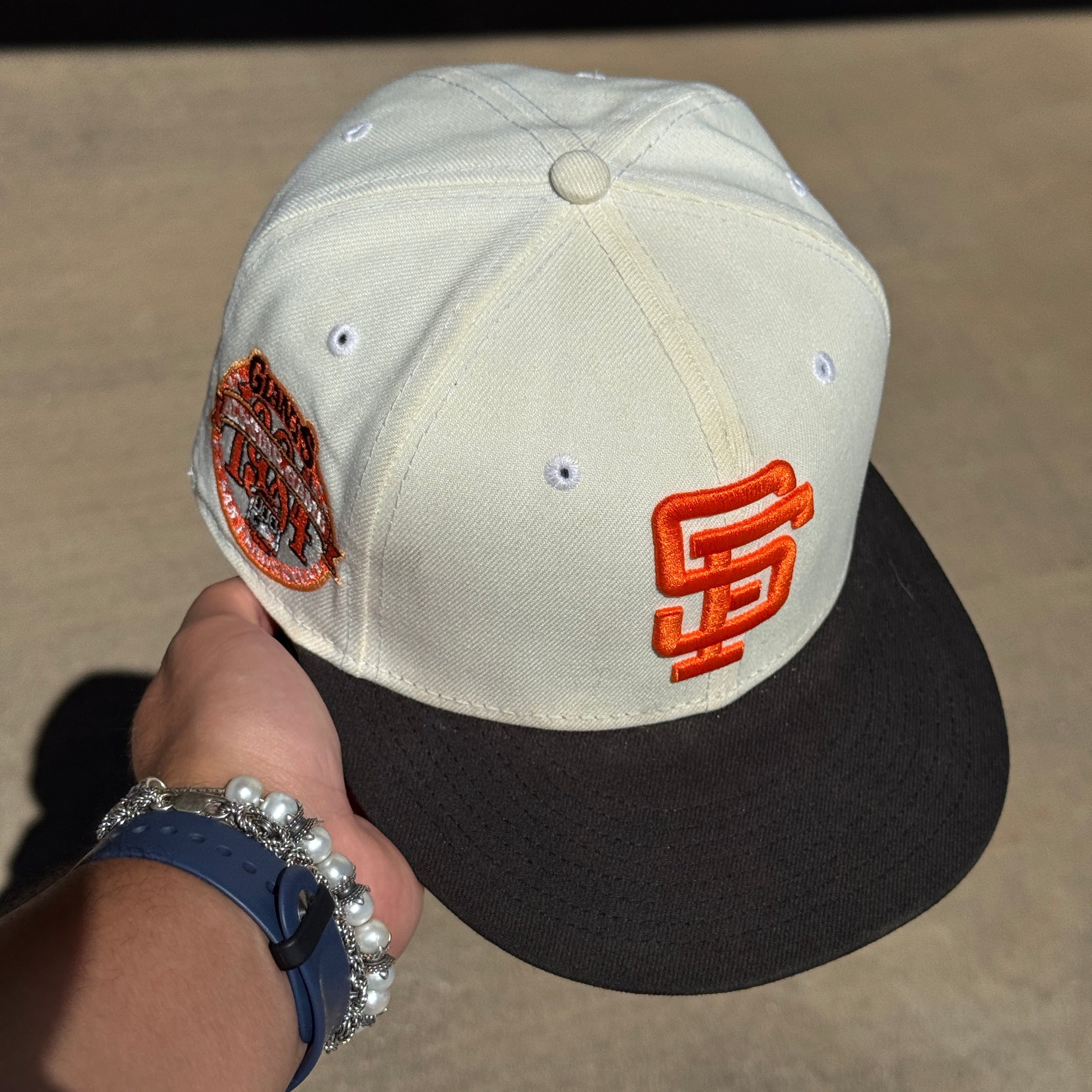 USED 1/8 Chrome San Francisco Giants 1984 All Star Game 59fifty New Era Fitted Hat Cap