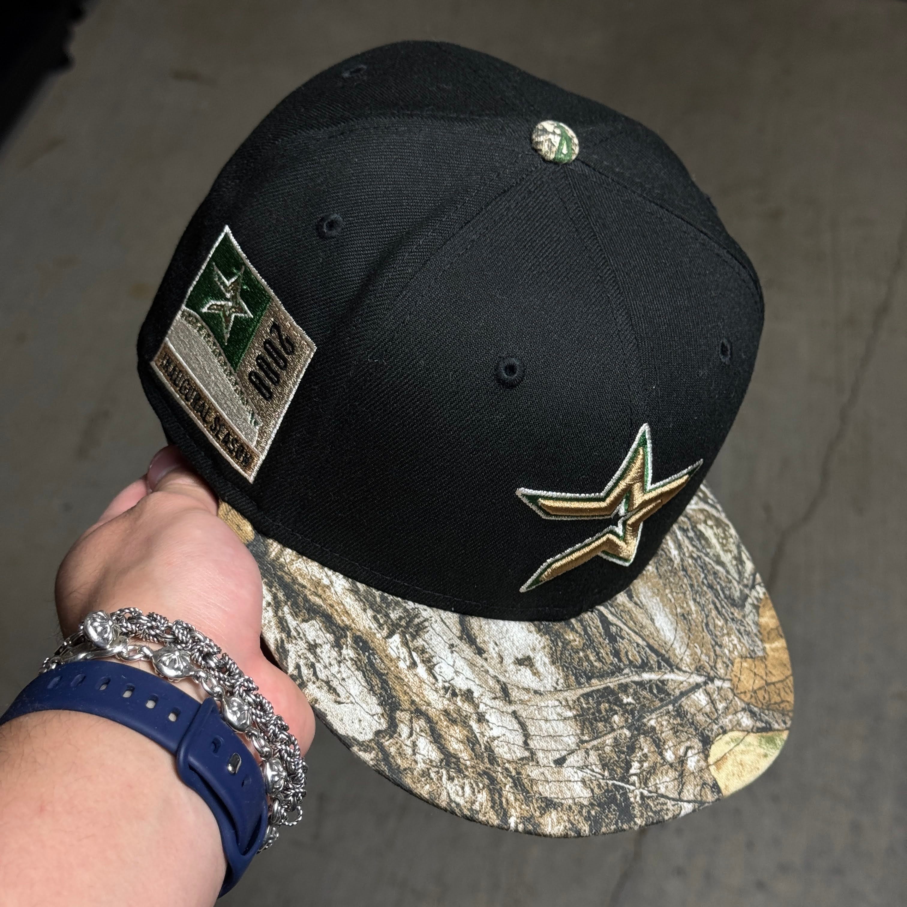 USED 3/8 Black Houston Astros 2000 Inaugural Season 59fifty New Era Fitted Hat Cap