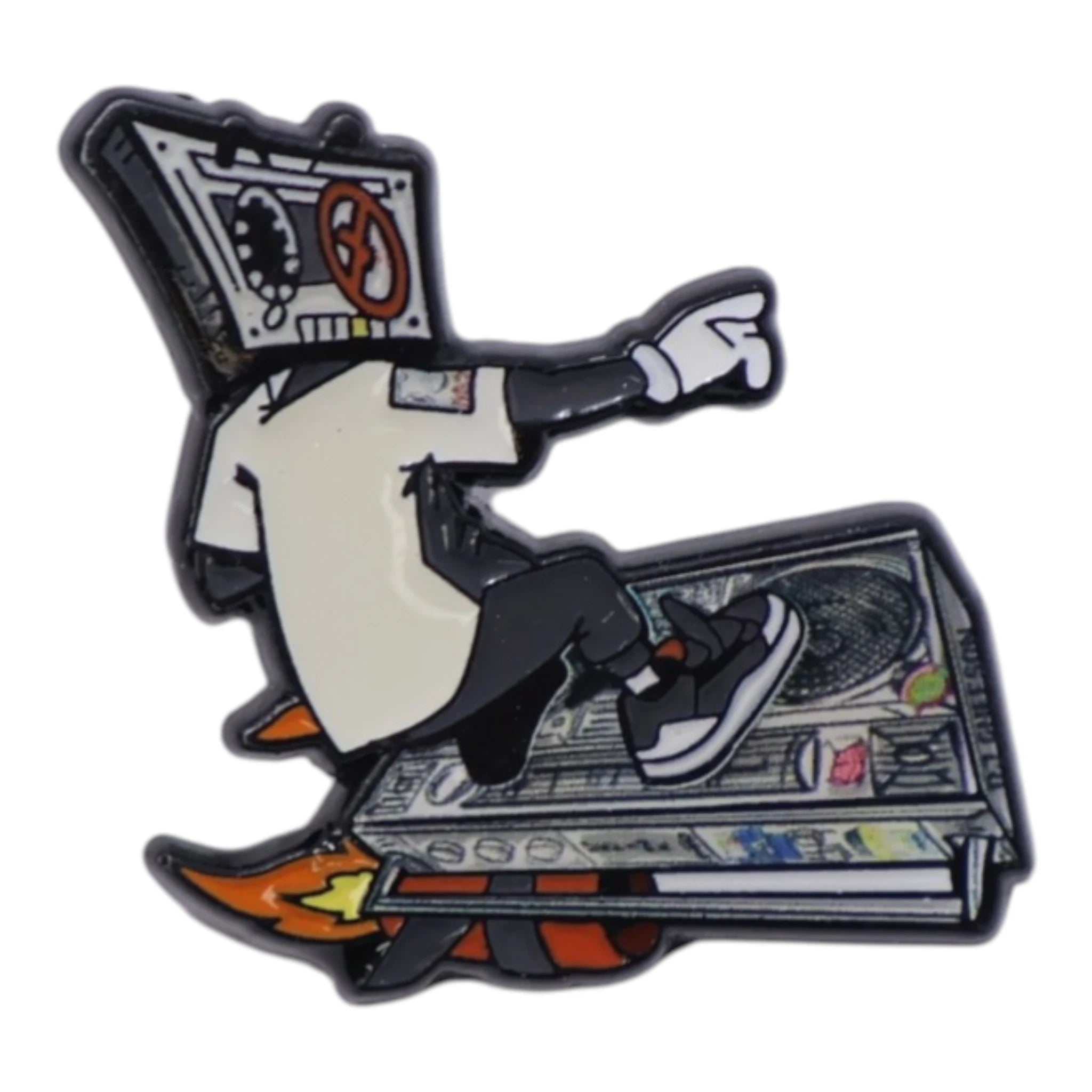 Cassette Tape Man Graphic Pin