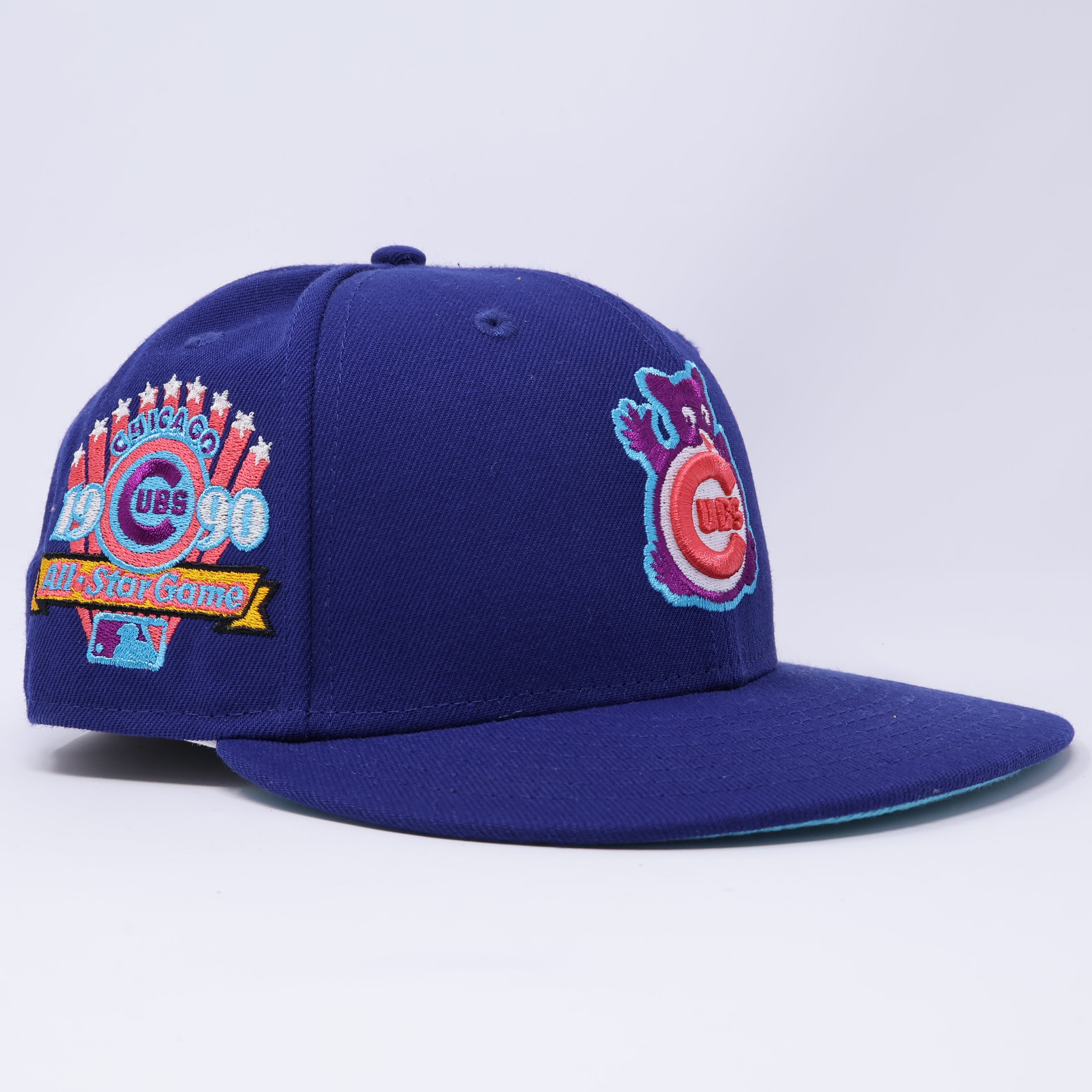 USED 3/8 Blue Chicago Cubs 1990 All Star Game 59fifty New Era Fitted Hat Cap
