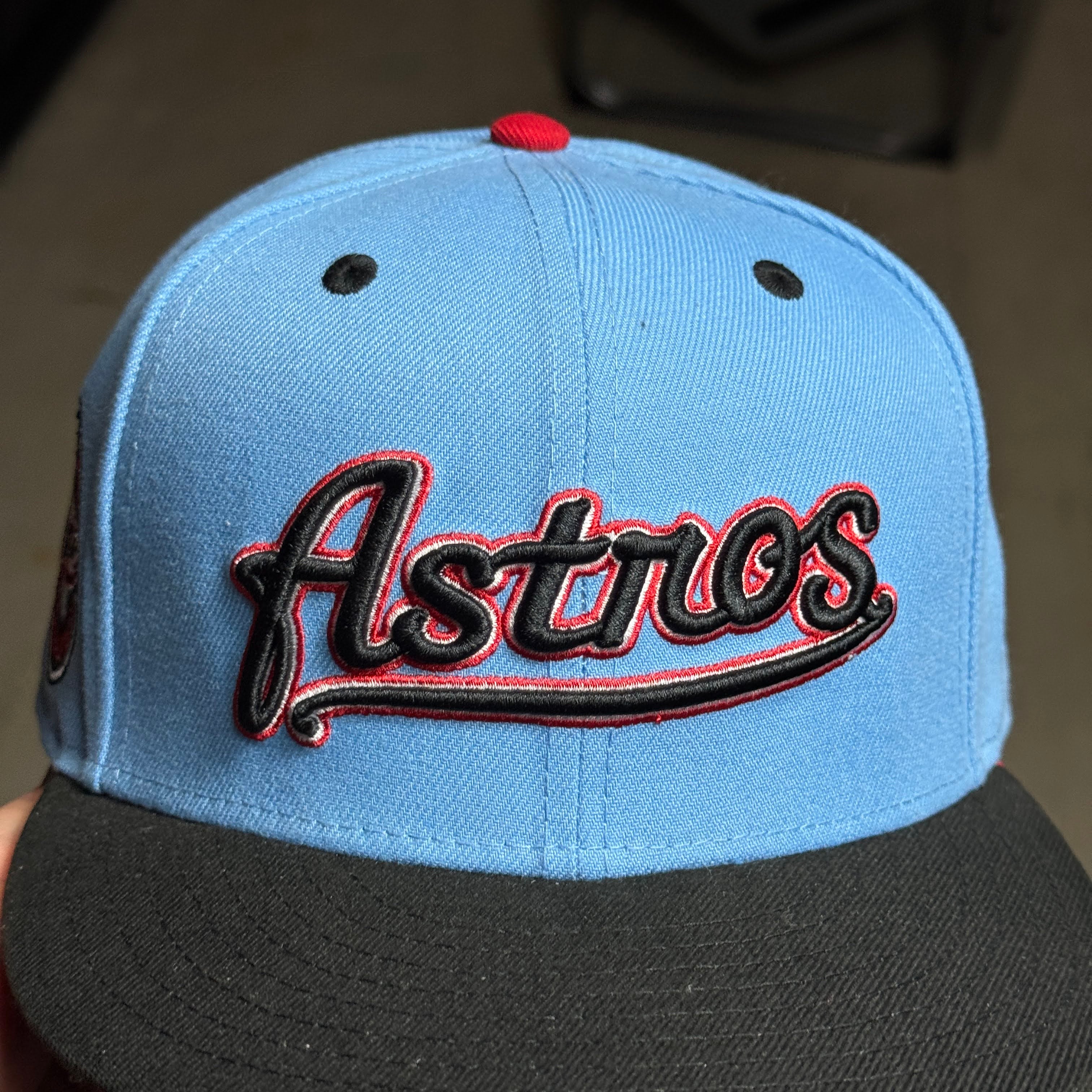 USED 3/8 Blue Houston Astros Celebrating 45 Years 59fifty New Era Fitted Hat Cap