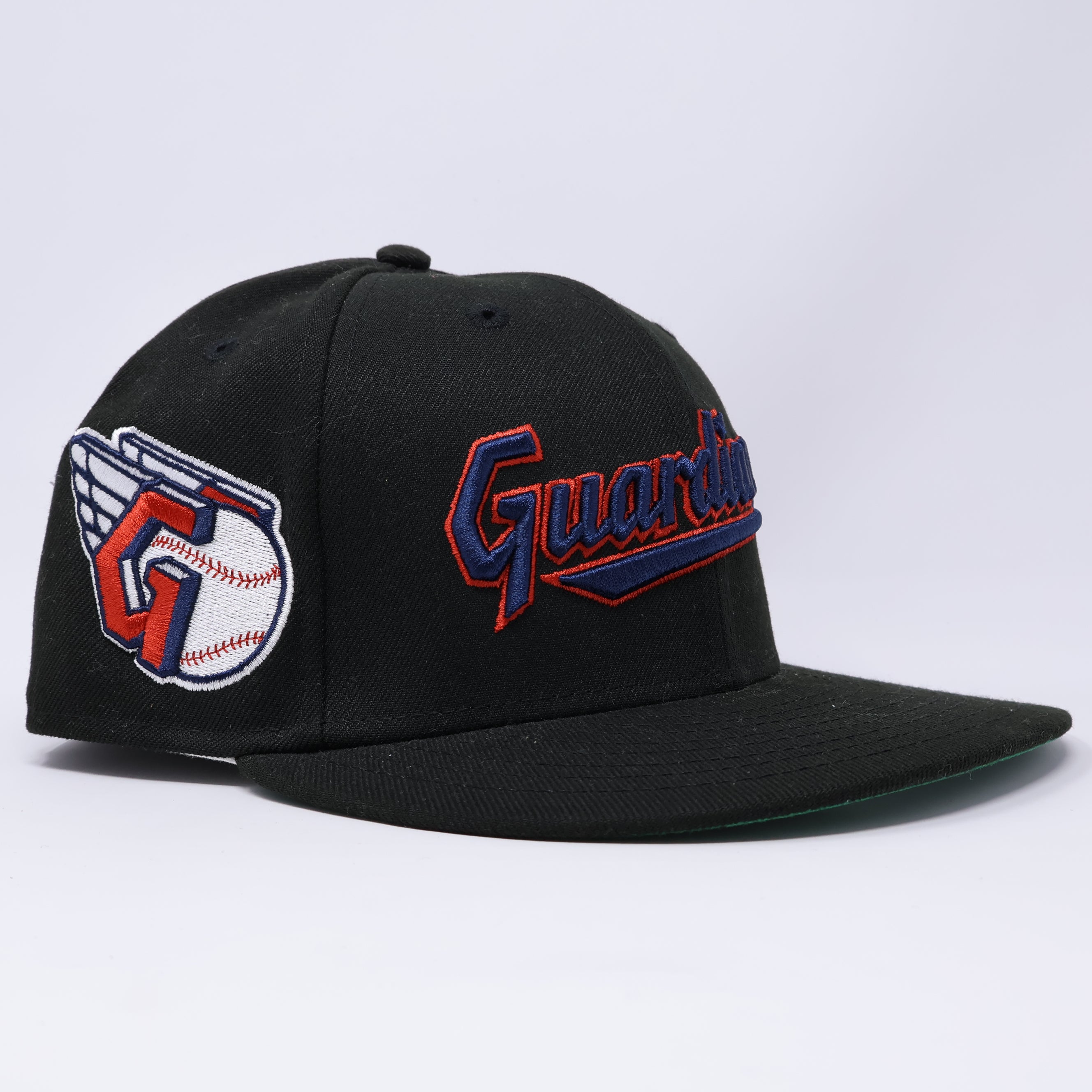 7 3/8 USED Black Cleveland Guardians Indians MLB 59fifty New Era Fitted Hat Cap