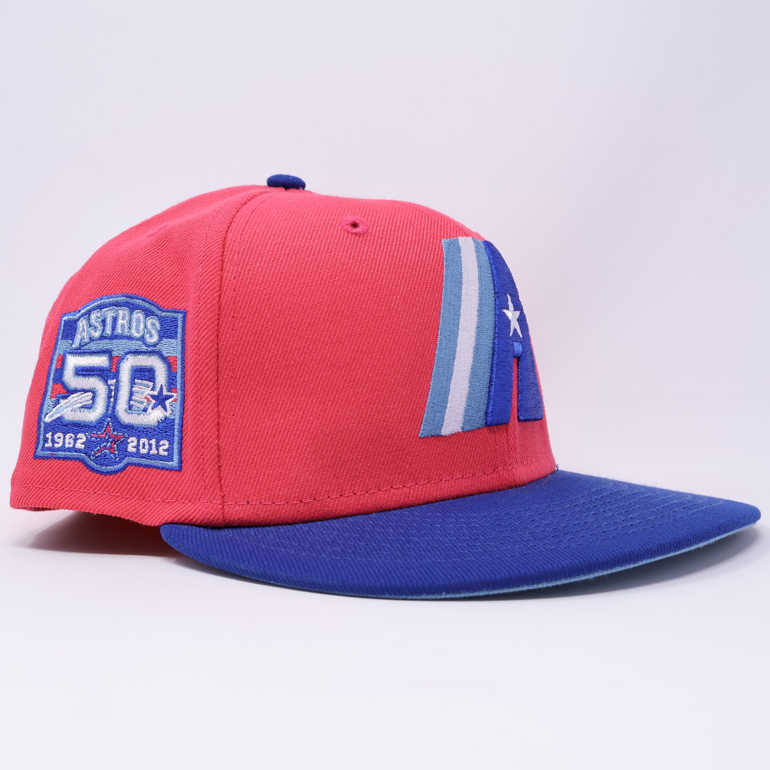 USED 3/8 Pink Houston Astros 50th Anniversary 59fifty New Era Fitted Hat Cap