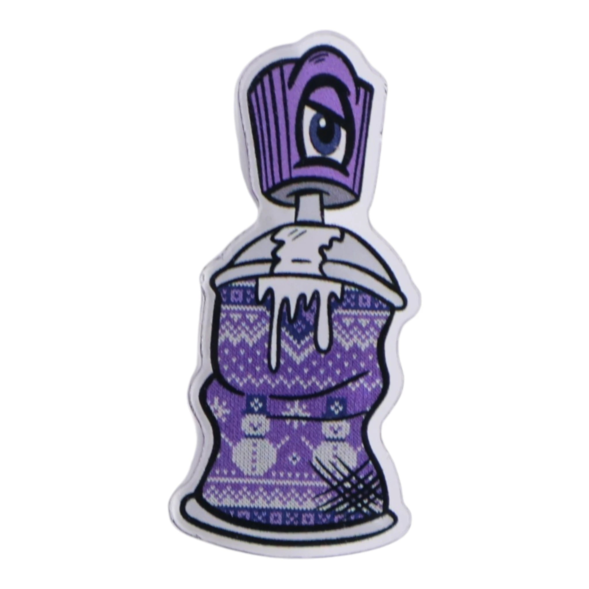 Ugly Purple Sweater Movie Spray Paint Can Acrylic Graphic Pin