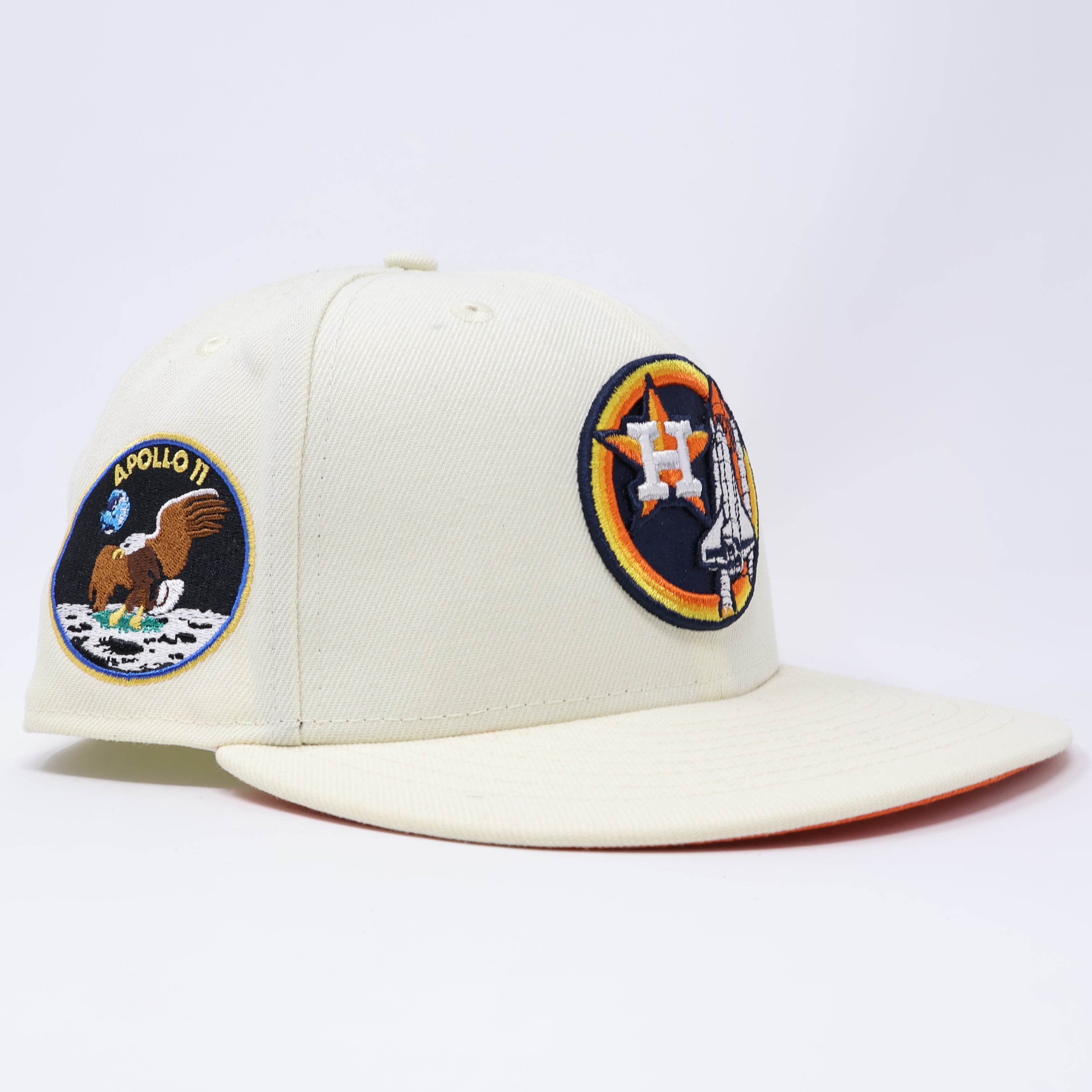 USED 3/8 Chrome Houston Astros Apollo 11 NASA 59fifty New Era Fitted Hat Cap
