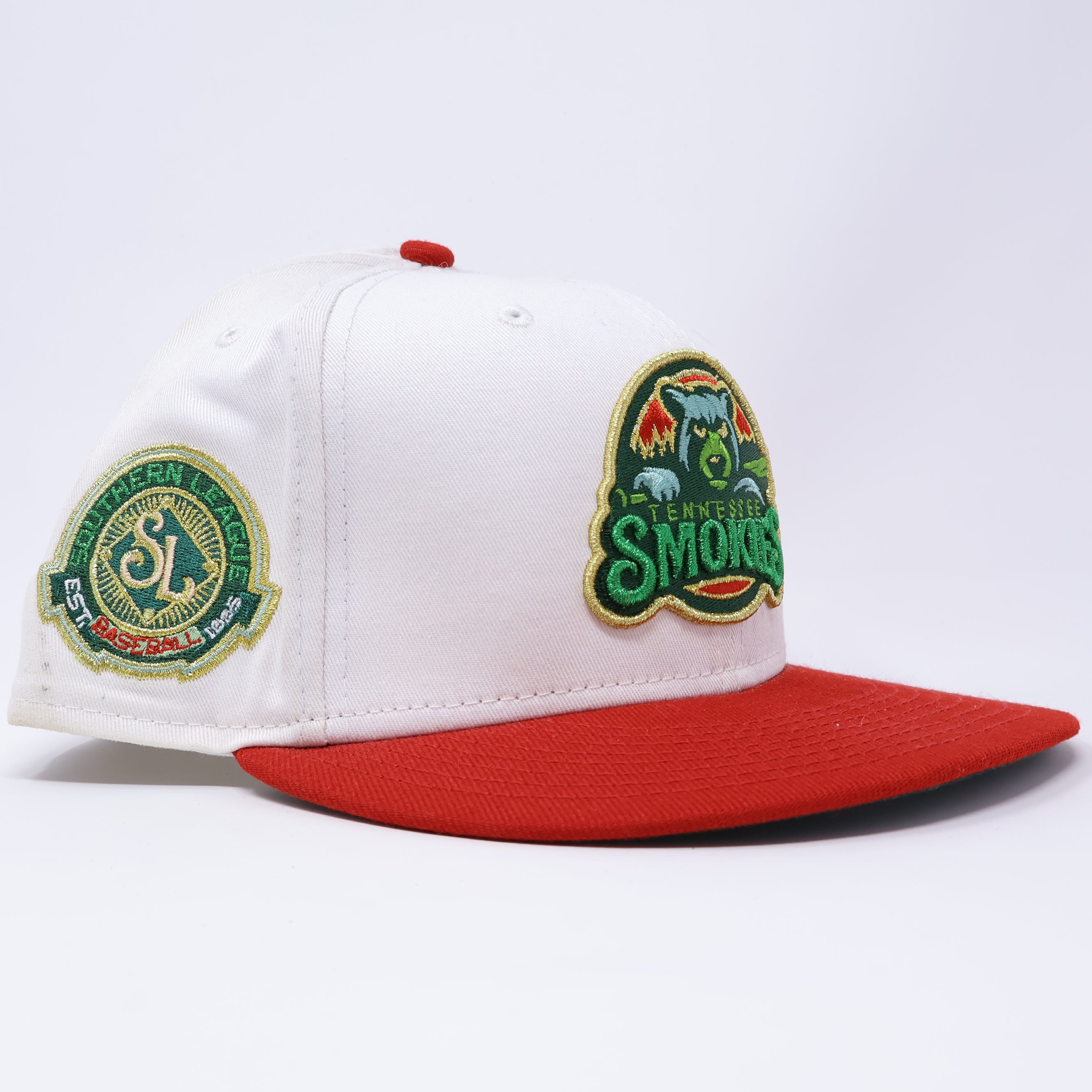 USED 3/8 White Tennessee Smokies Southern League 59FIFTY New Era Fitted Hat