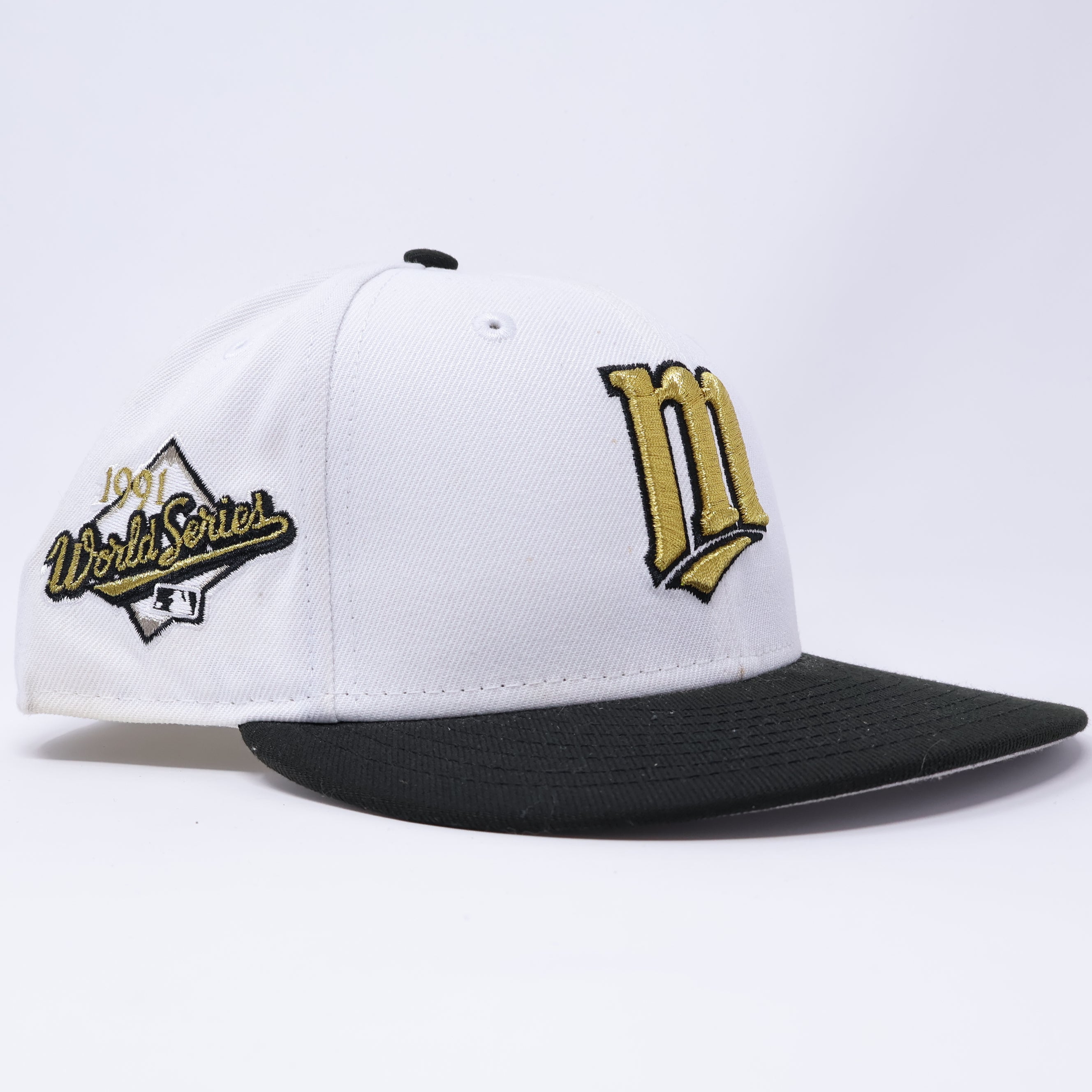 USED 3/8 White Milwaukee Brewers 1991 World Series  59fifty New Era Fitted Hat Cap