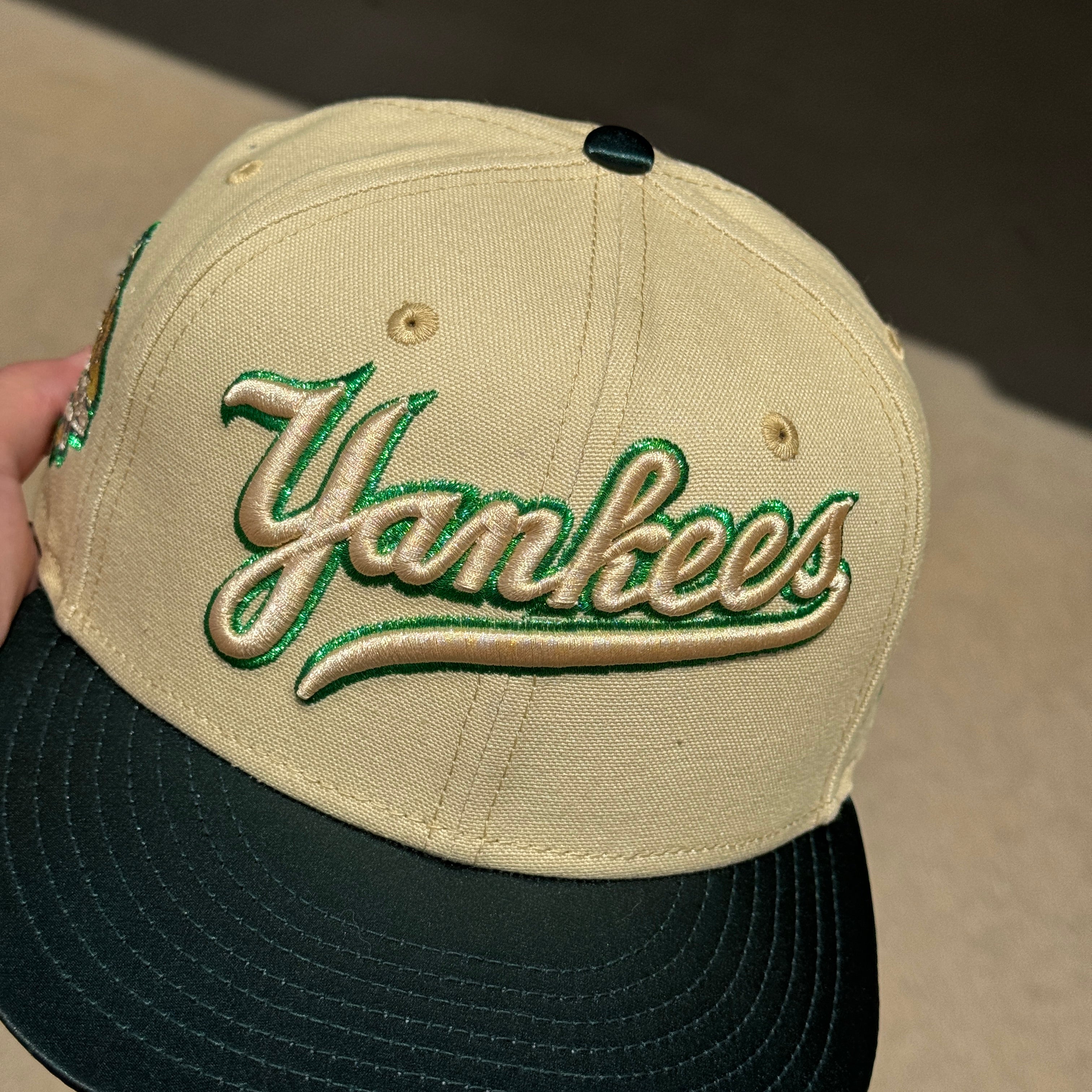 USED 1/8 Gold New York Yankees 1999 World Series 59FIFTY New Era Fitted Hat