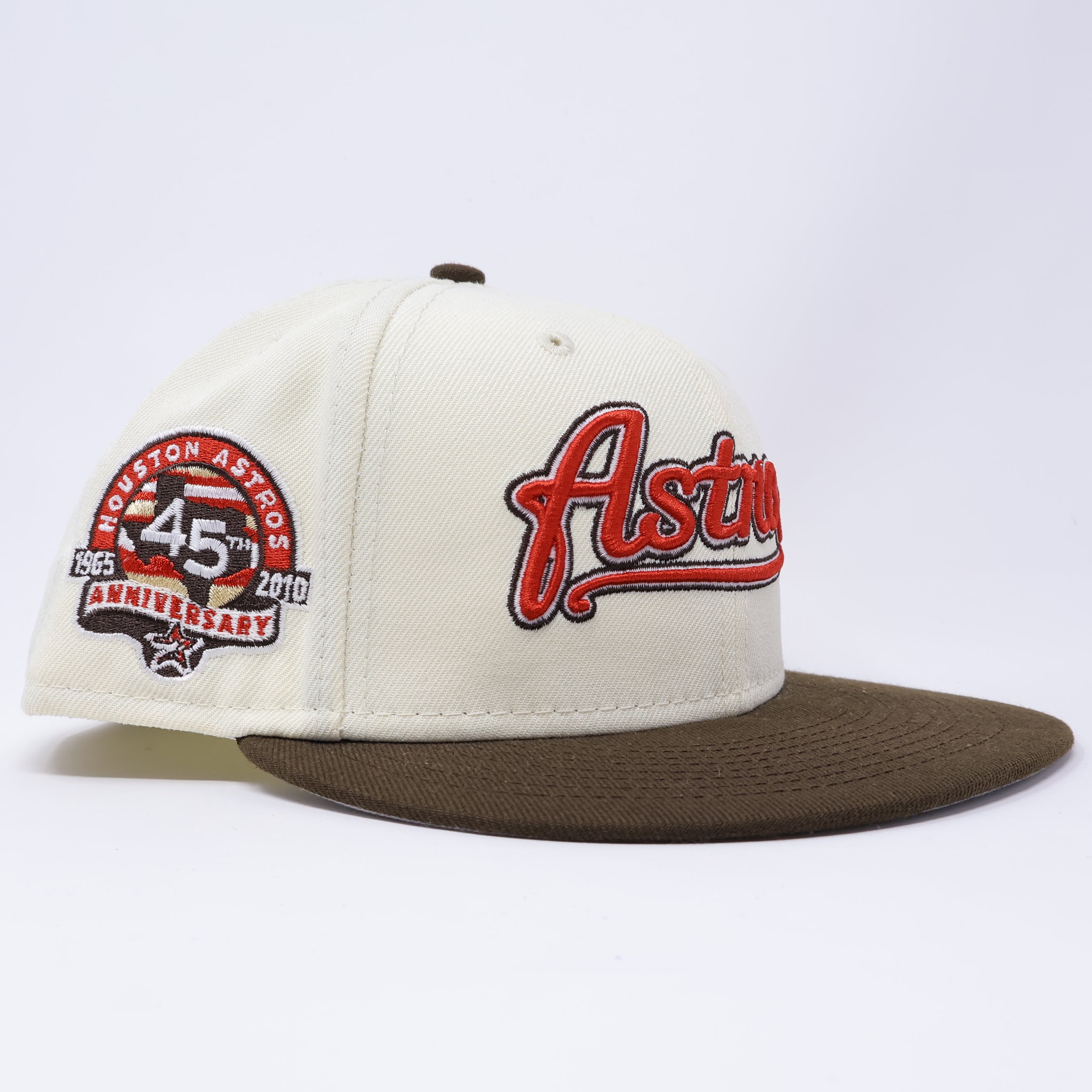 USED 3/8 Chrome Houston Astros 45th Anniversary 59fifty New Era Fitted Hat Cap