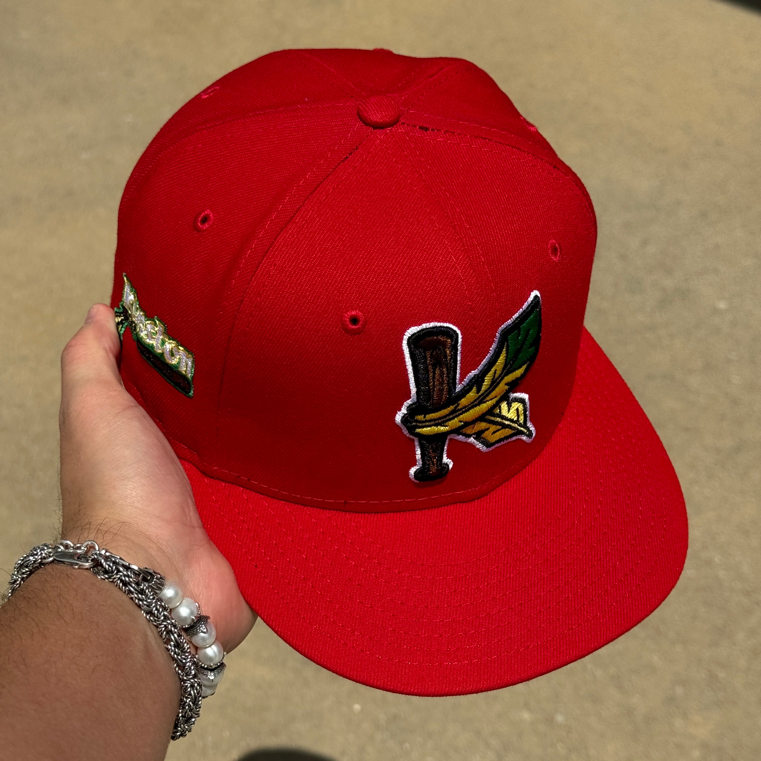 USED 1/8 Red Kinston Indians Carolina Simple Minor League 59FIFTY New Era Fitted Hat