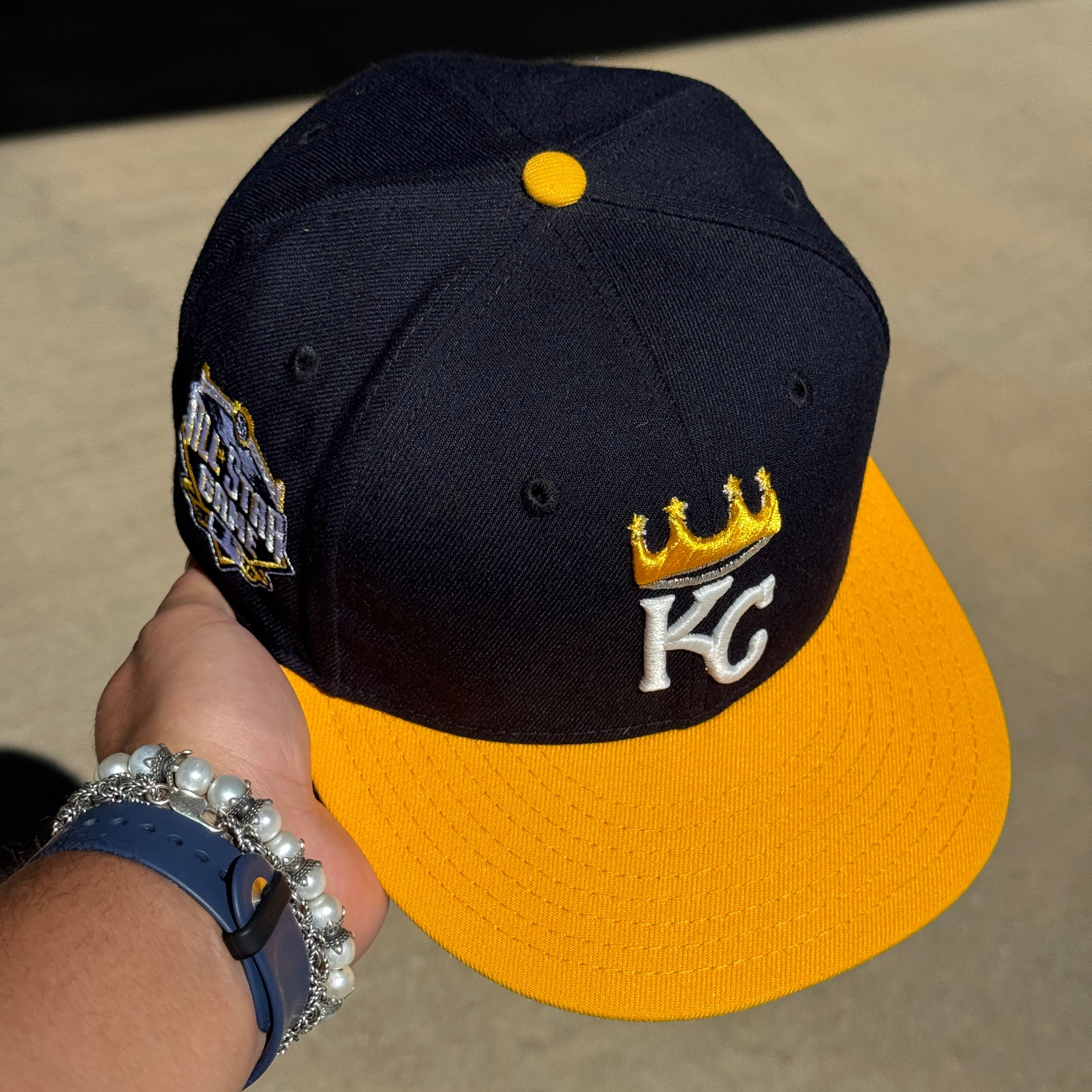 USED 1/8 Navy Kansas City Royals 2016 All Star Game 59fifty New Era Fitted Hat Cap