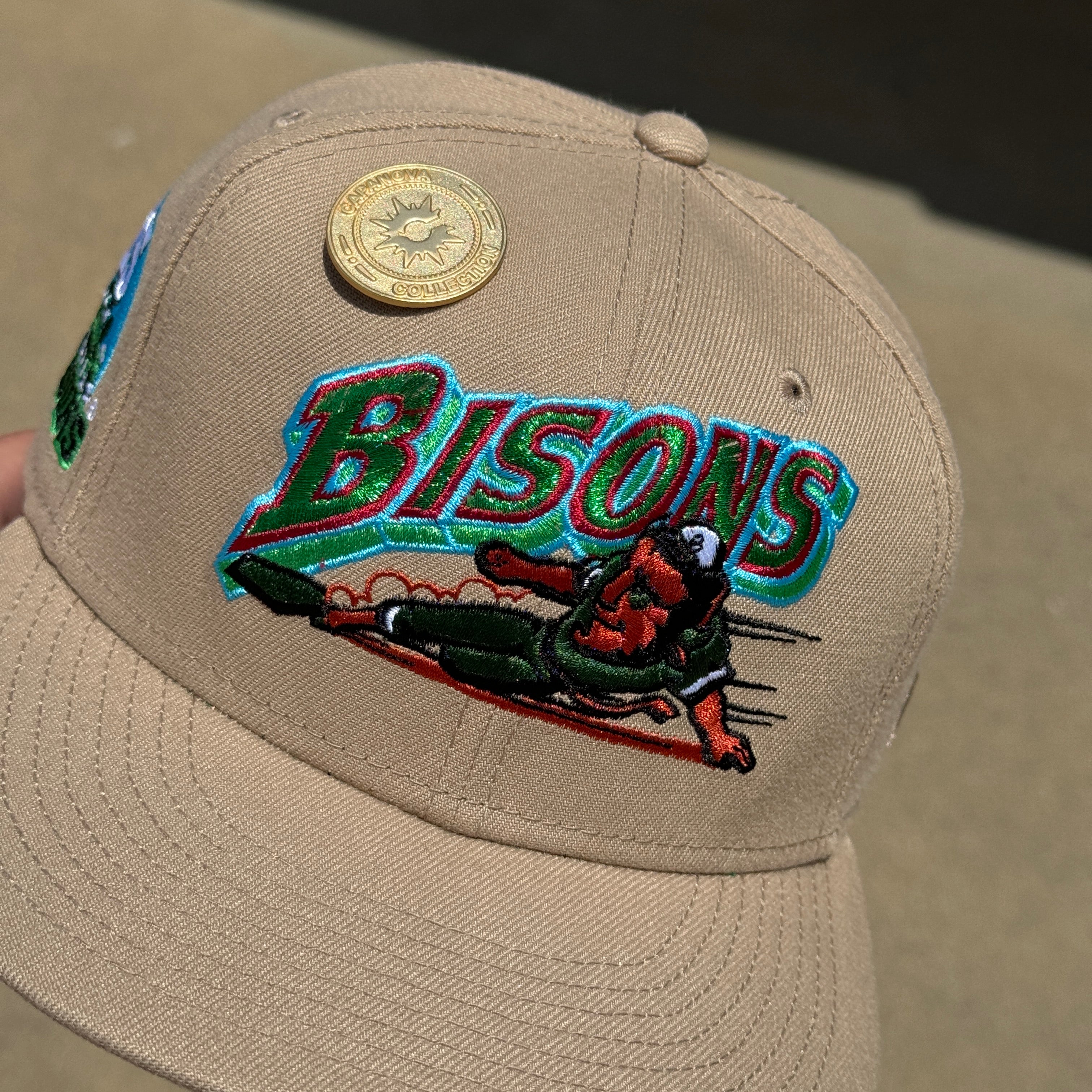 USED 1/8 Khaki Buffalo Bisons 25th Anniversary Capsule 59FIFTY New Era Fitted Hat