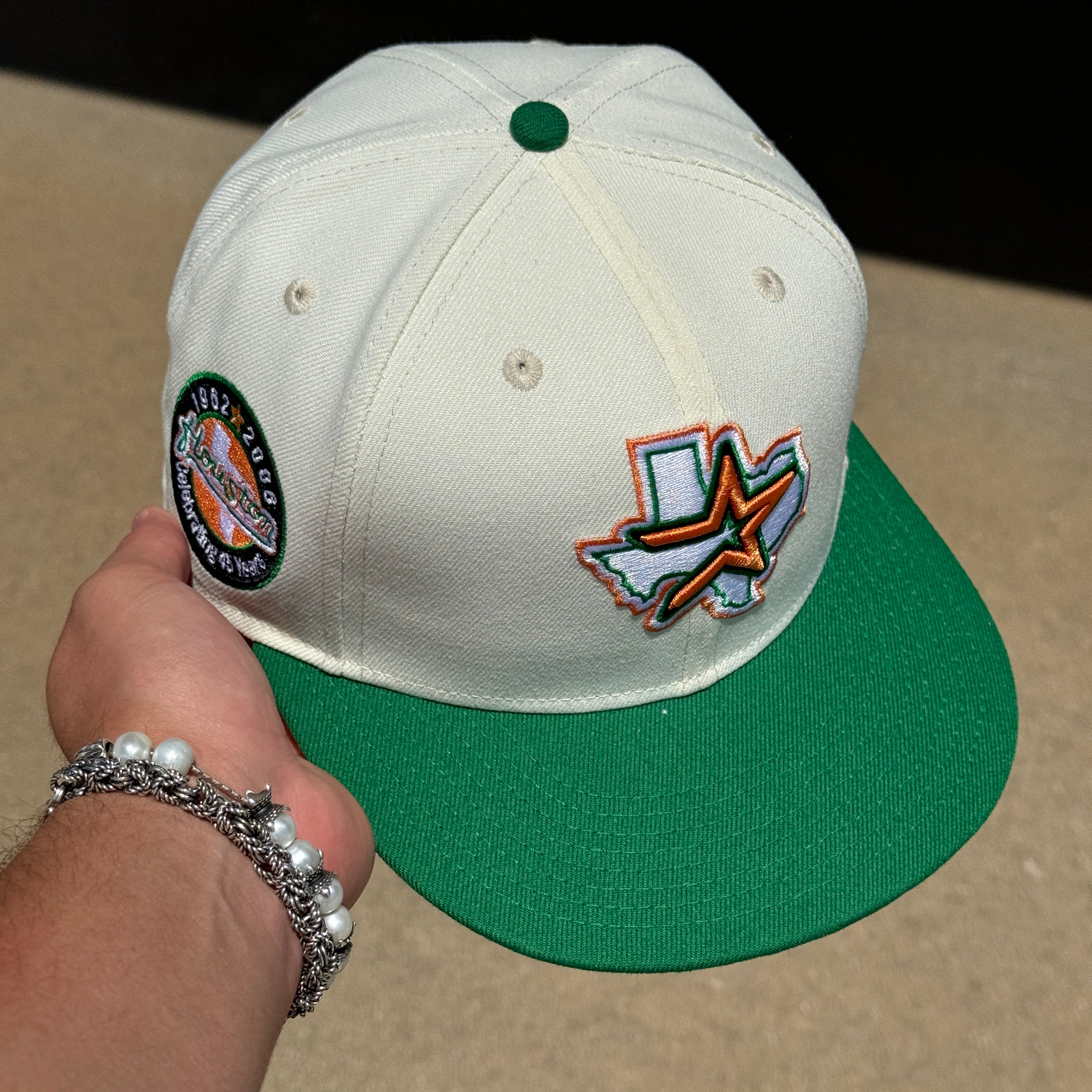 USED 1/8 Chrome Houston Astros Celebrating 45 Years 59FIFTY New Era Fitted Hat