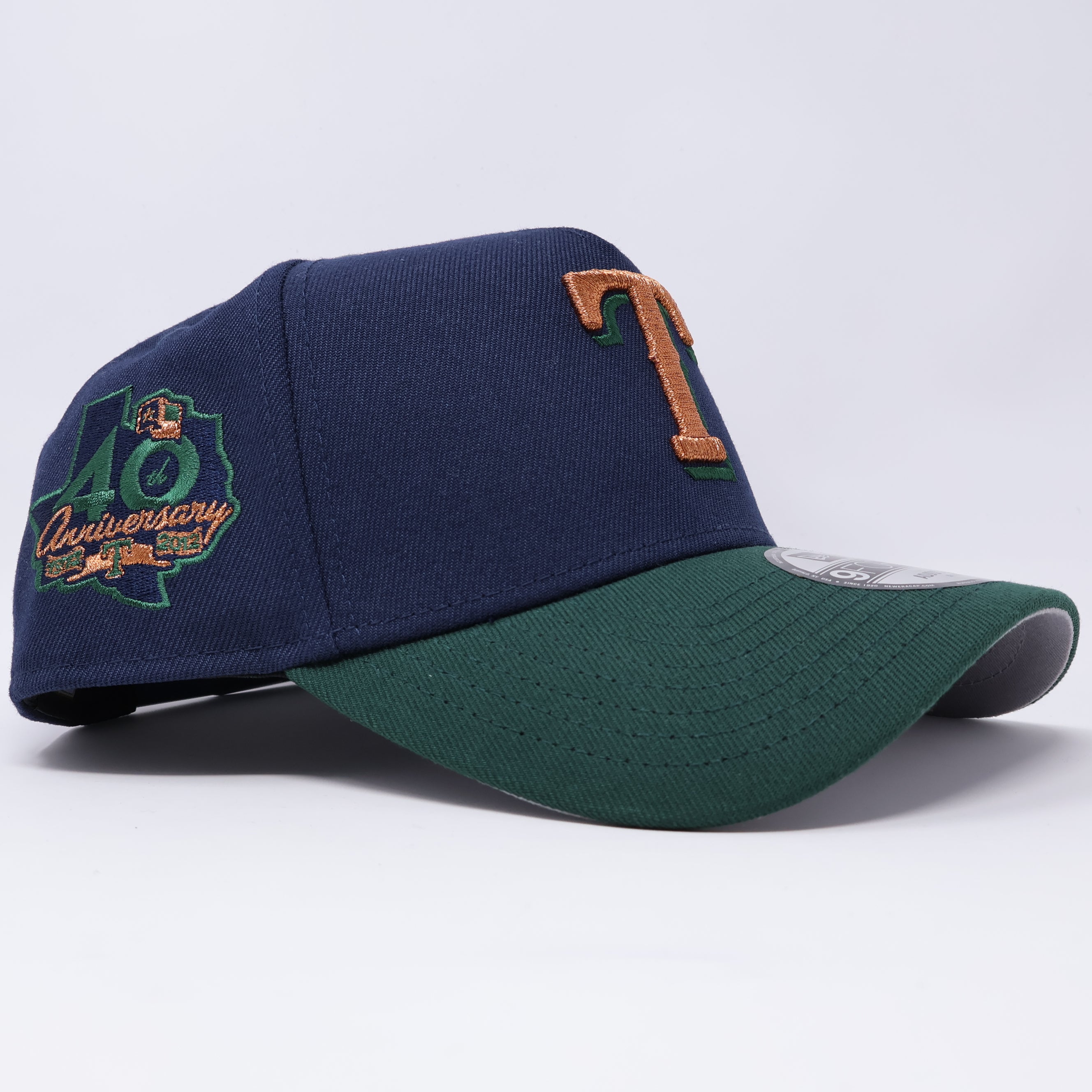 NWT Navy Dallas Texas Rangers 40th Anniversary 9Forty A-Frame New Era Adjustable Snapback Hat 5 Panel