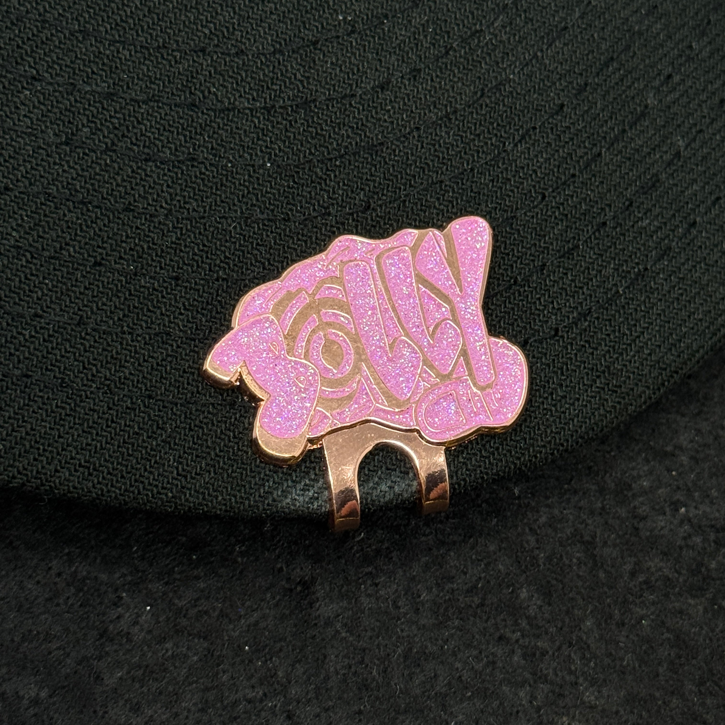 BULLY Copper Plating Pink Glitter Hat Clip