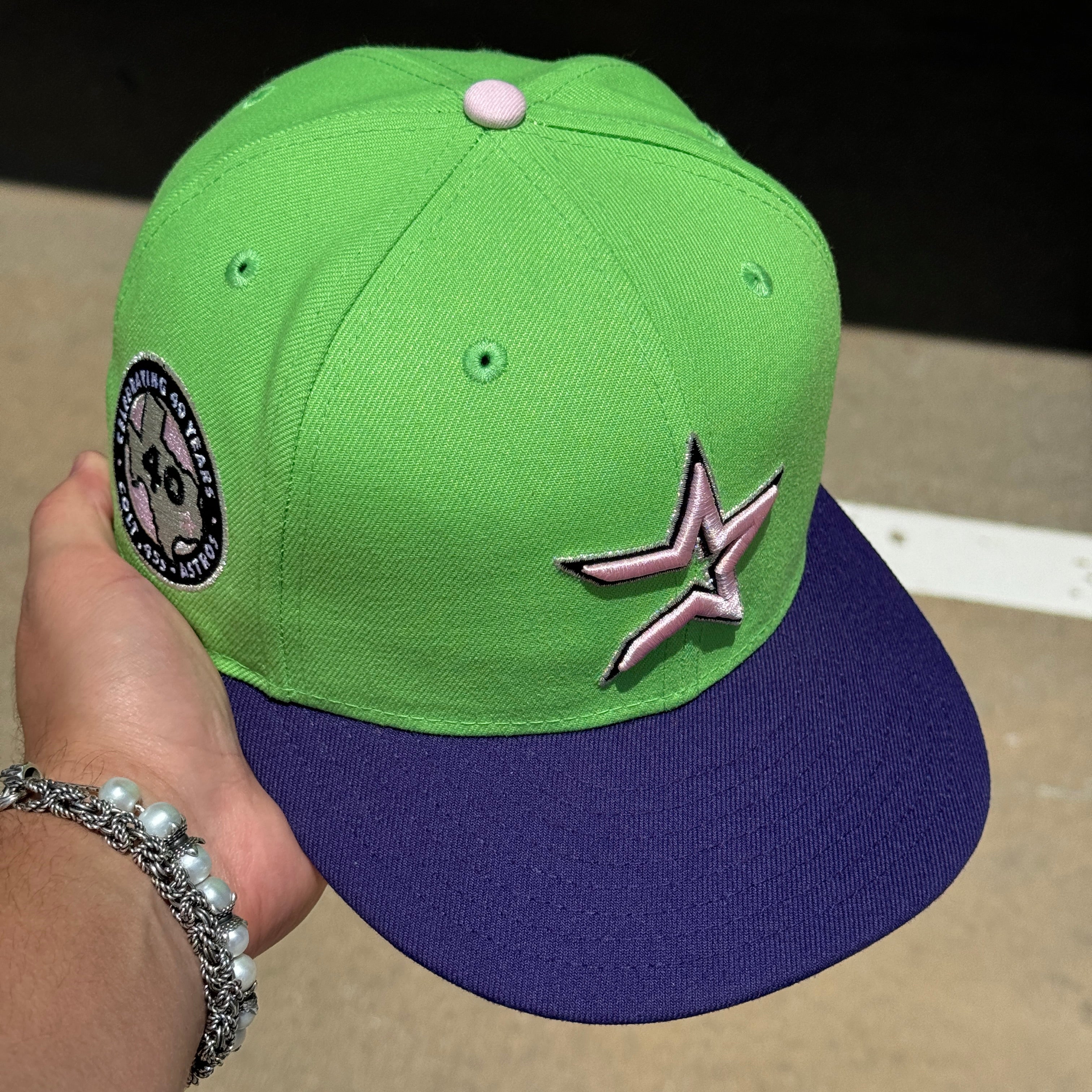 USED 1/8 Green Houston Astros Celebrating 40 Years 59FIFTY New Era Fitted Hat