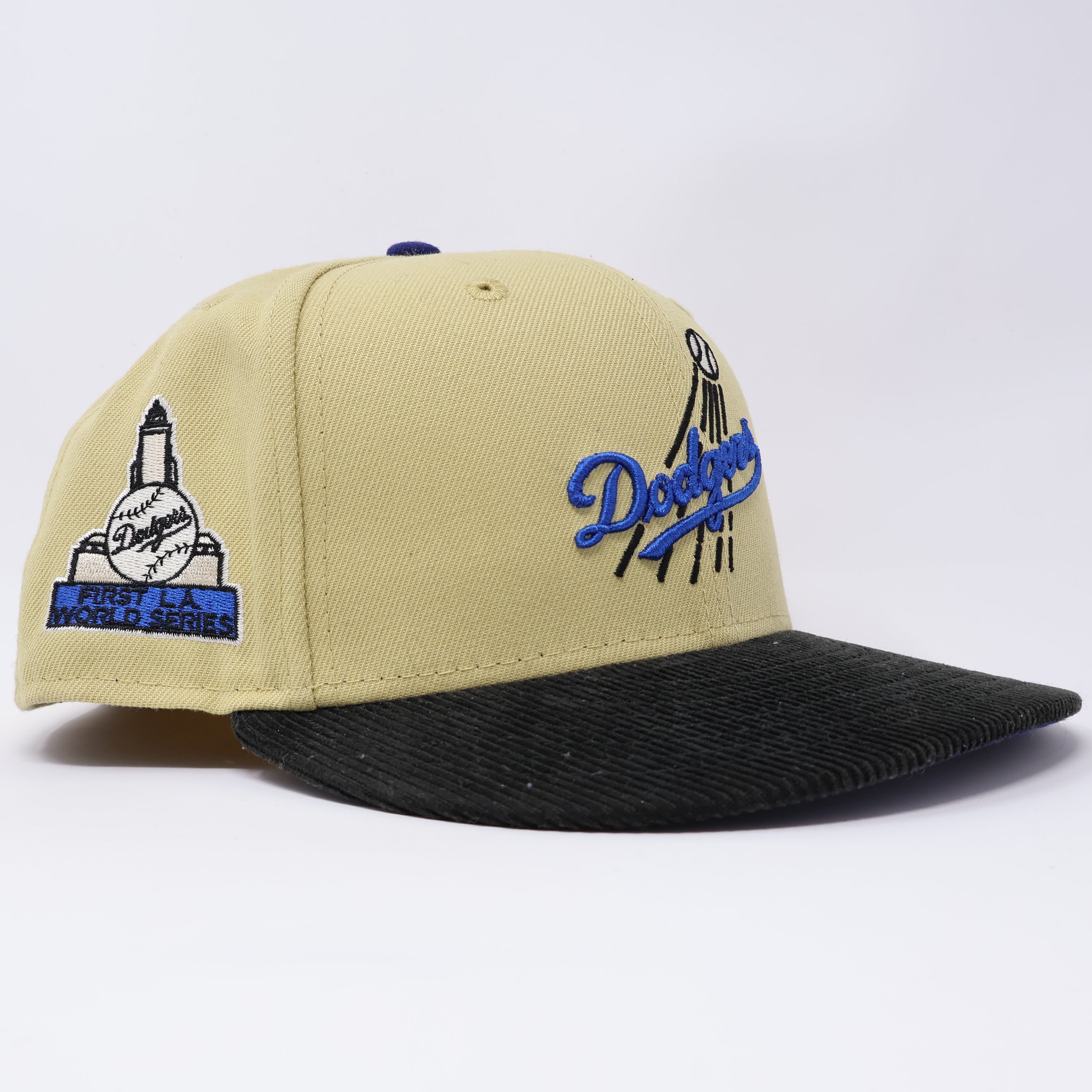 USED 1/2 Khaki Los Angeles Dodgers First World Series 59fifty New Era Fitted Hat Cap