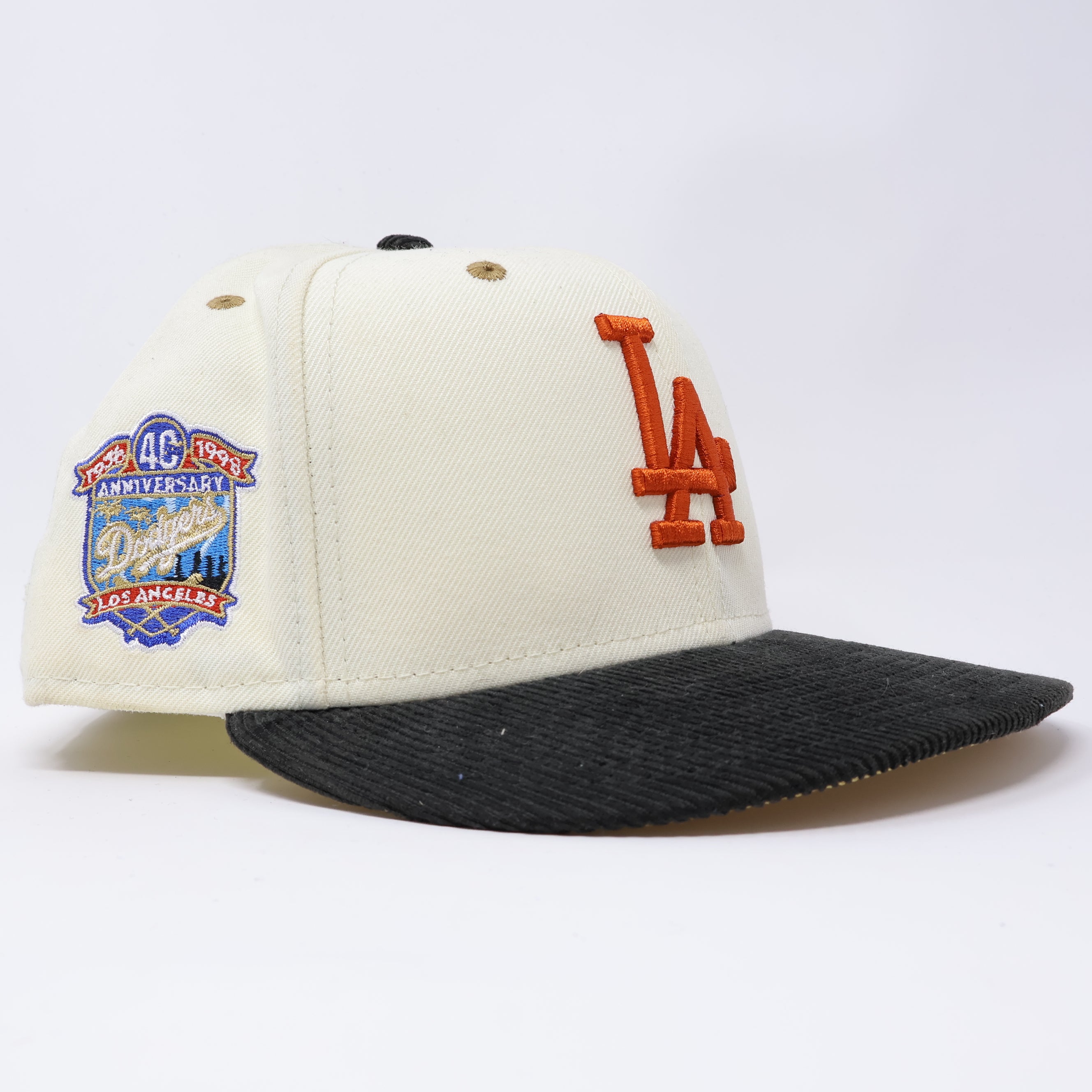 USED 1/2 Chrome Los Angeles Dodgers 40th Anniversary 59fifty New Era Fitted Hat Cap