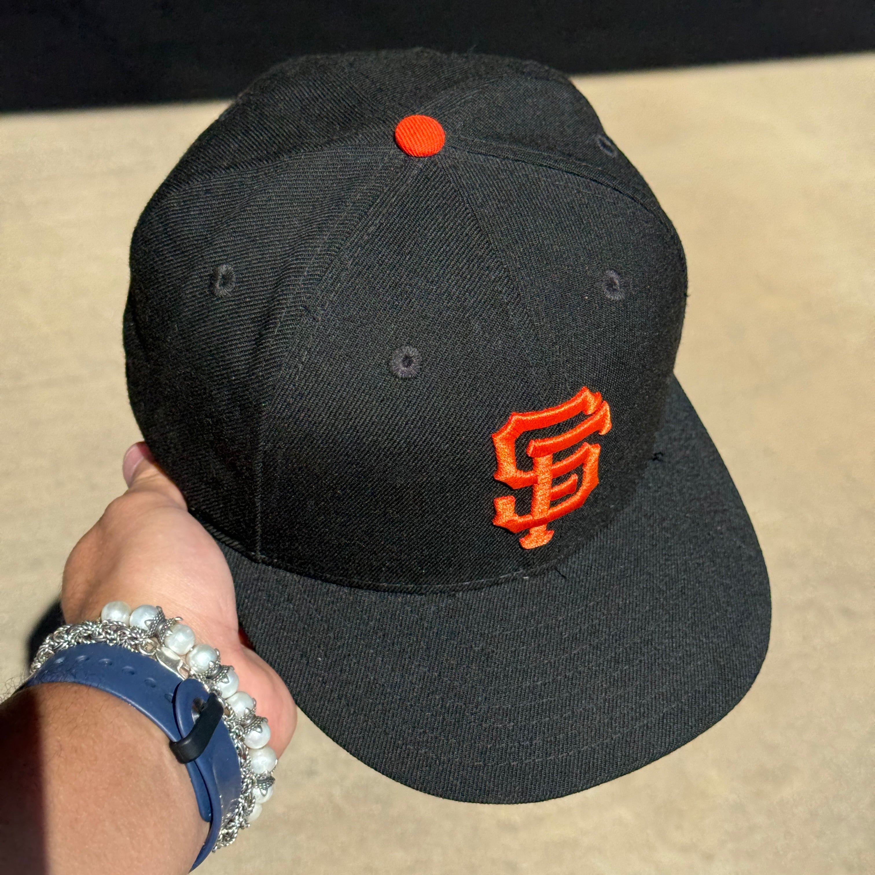 USED 1/4 Black San Francisco Giants 2002 World Series 59fifty New Era Fitted Hat Cap