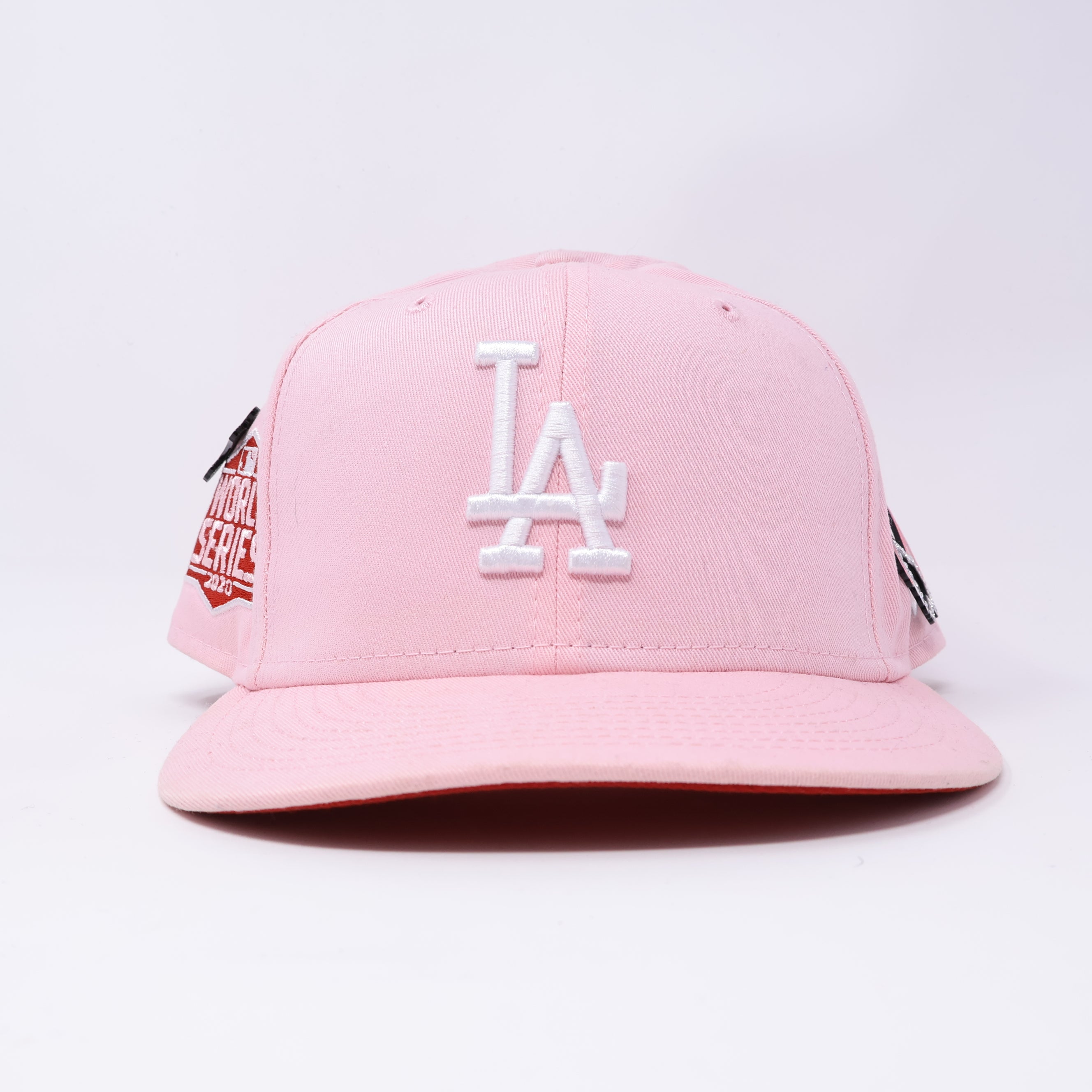 USED 1/2 Pink Los Angeles Dodgers 2020 World Series 59fifty New Era Fitted Hat Cap