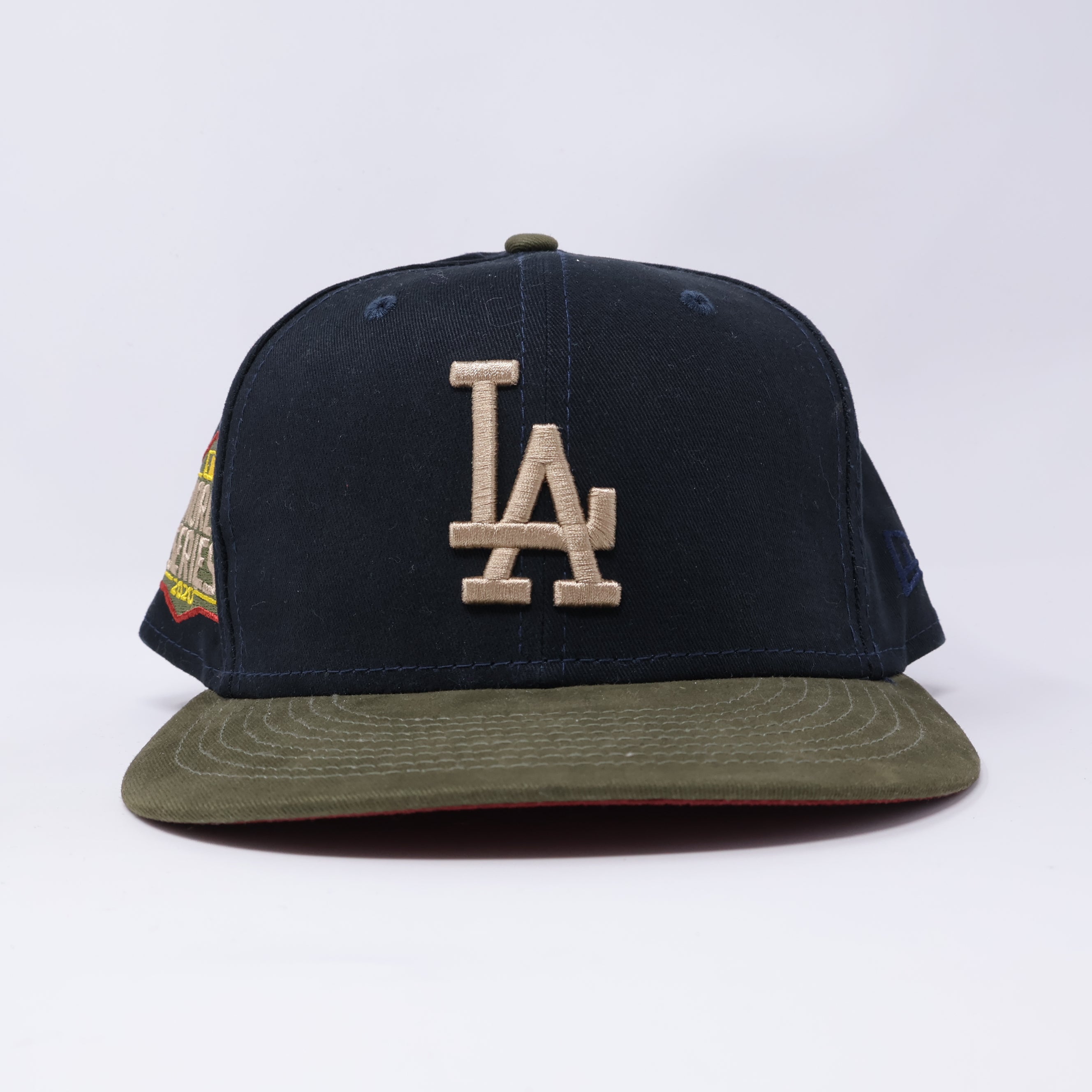 USED 1/2 Navy Los Angeles Dodgers 2020 World Series 59fifty New Era Fitted Hat Cap