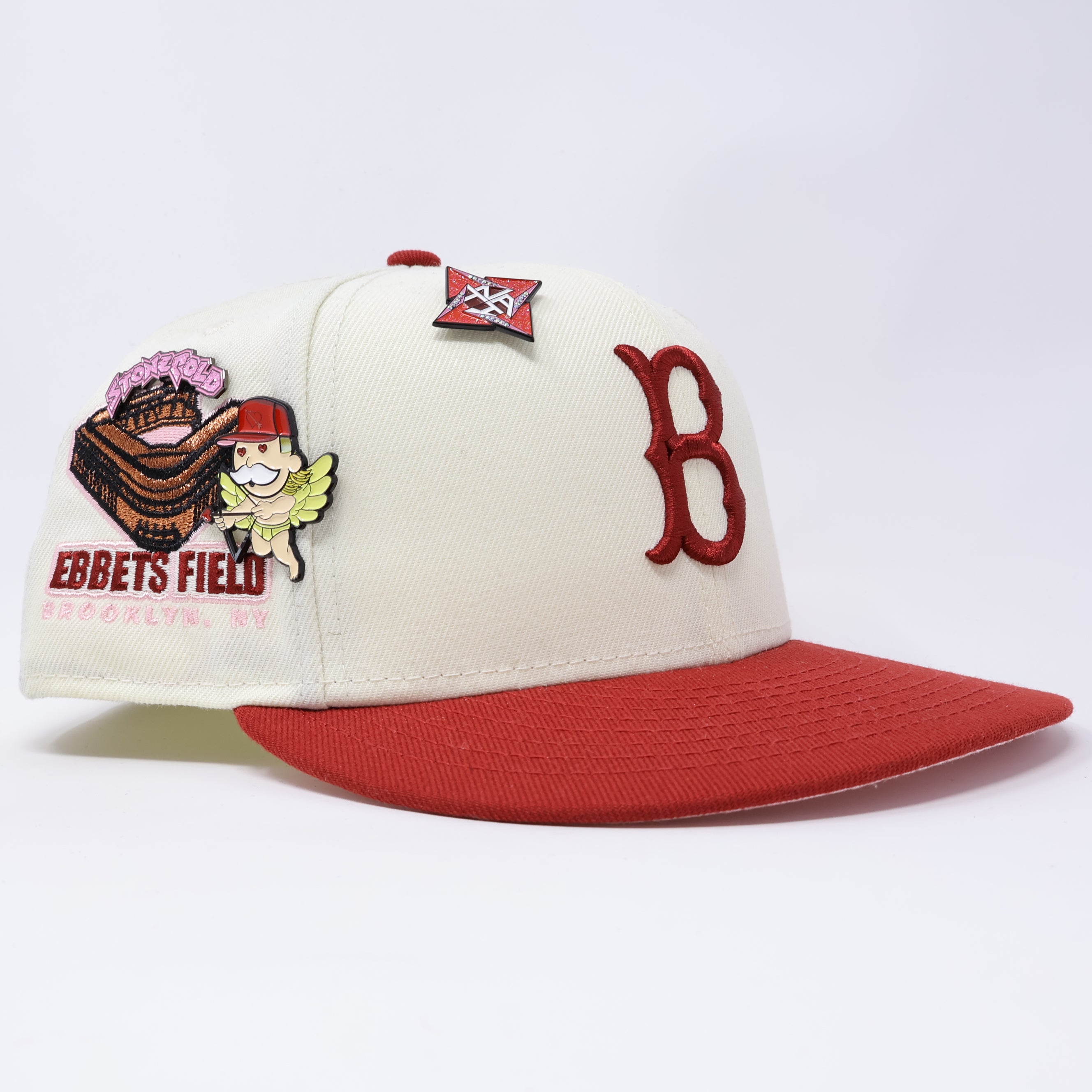 USED 1/2 Chrome Brooklyn Dodgers Ebbets Field 59fifty New Era Fitted Hat Cap