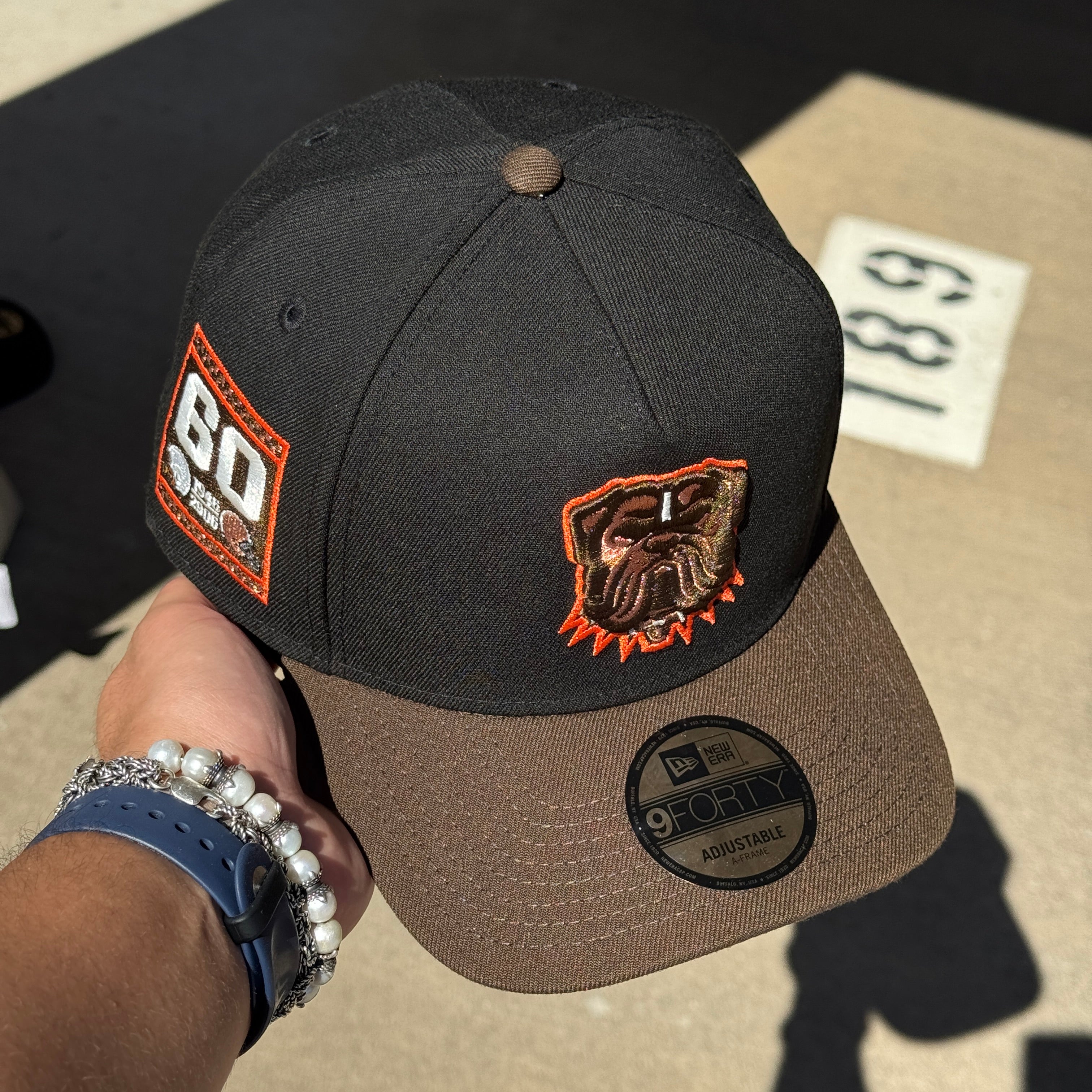 NEW Black Cleveland Browns 60th Anniversary NFL 9Forty New Era Adjustable Snapback Hat