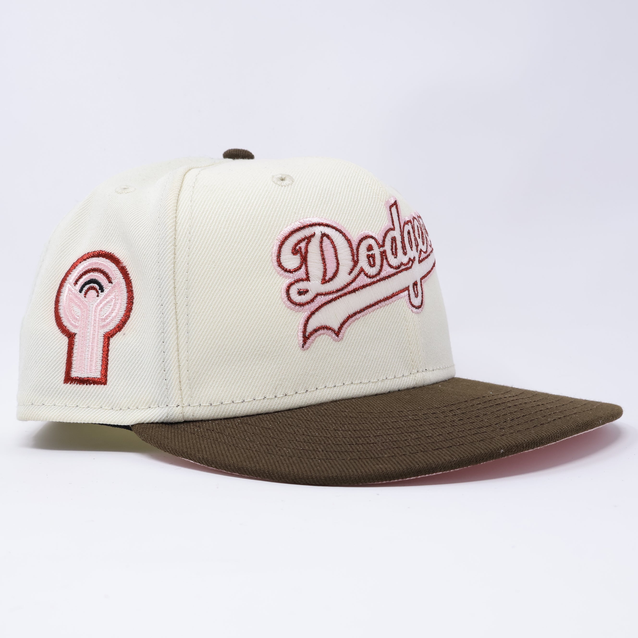 USED 1/2 Chrome Los Angeles Dodgers Microphone Patch 59fifty New Era Fitted Hat Cap