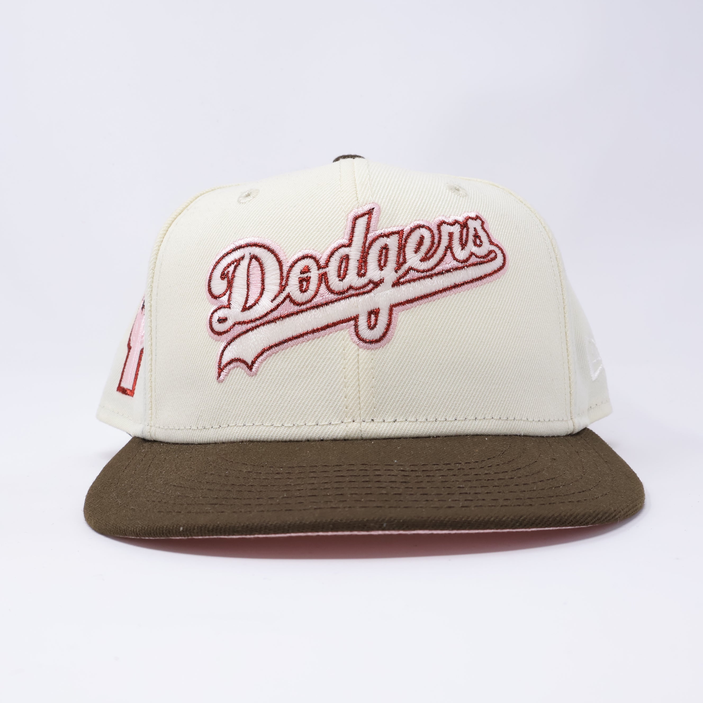 USED 1/2 Chrome Los Angeles Dodgers Microphone Patch 59fifty New Era Fitted Hat Cap