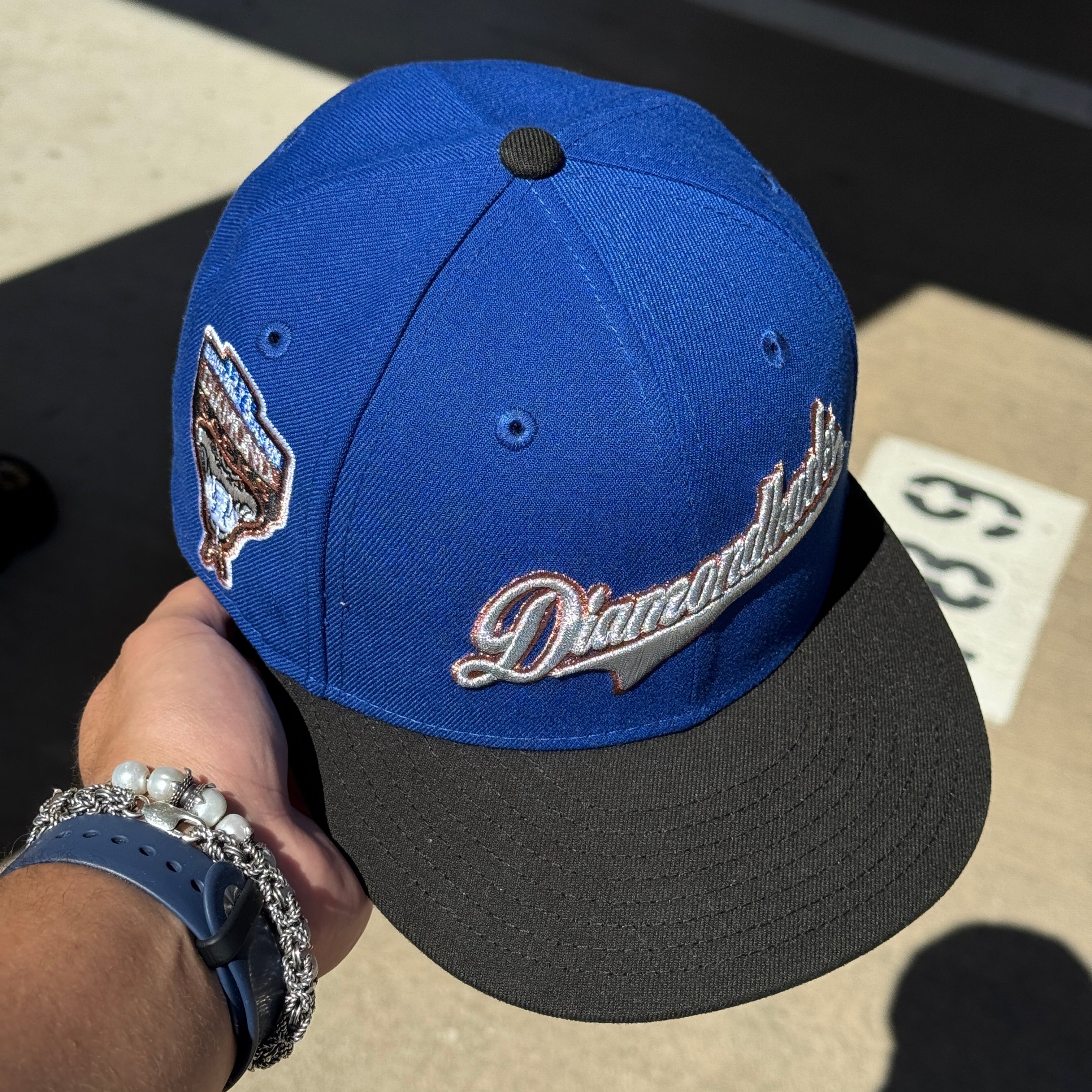 USED 1/8 Blue Arizona Diamondbacks 1998 Inaugural Season 59fifty New Era Fitted Hat Cap