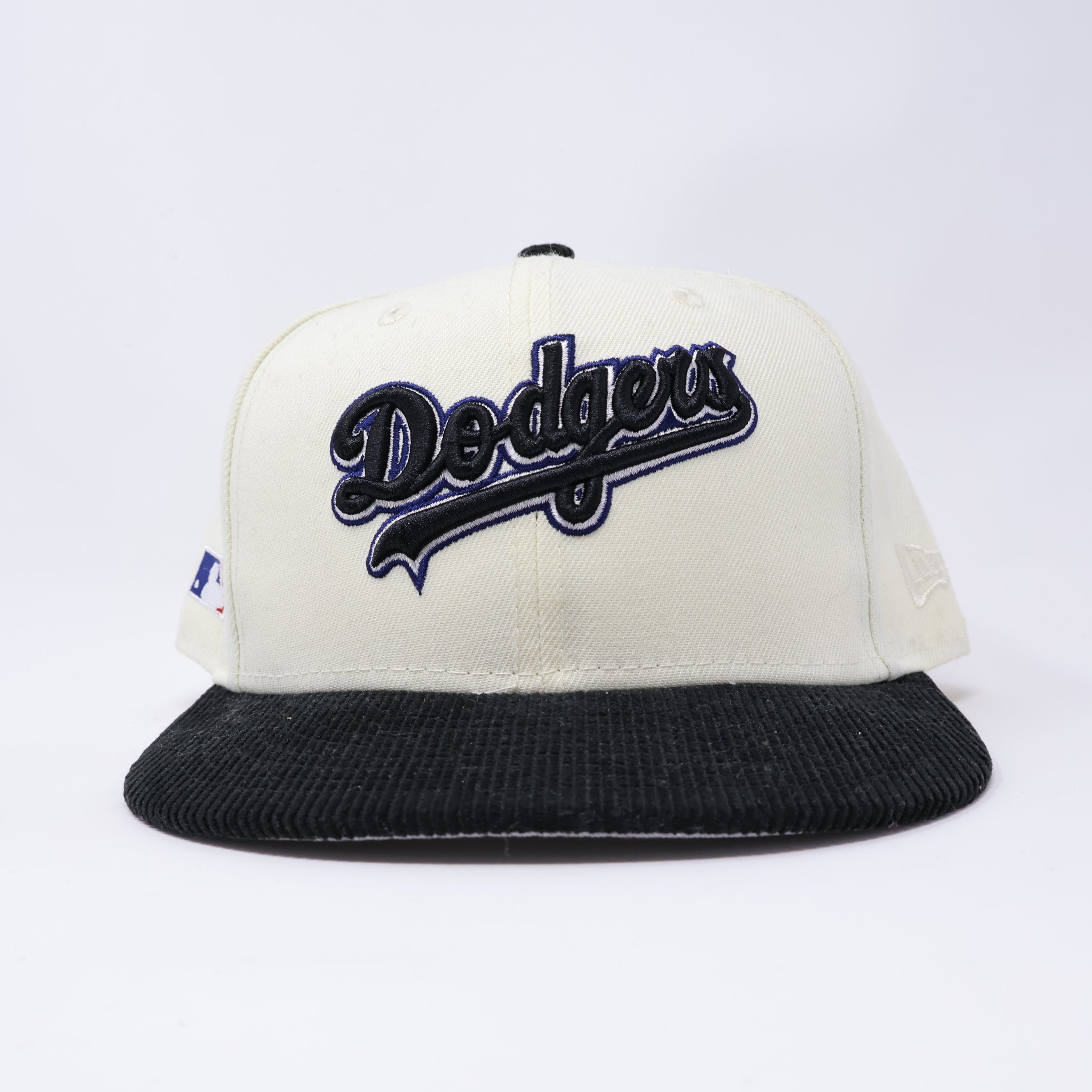 USED 1/2 Chrome Los Angeles Dodgers Side Batty 59fifty New Era Fitted Hat Cap