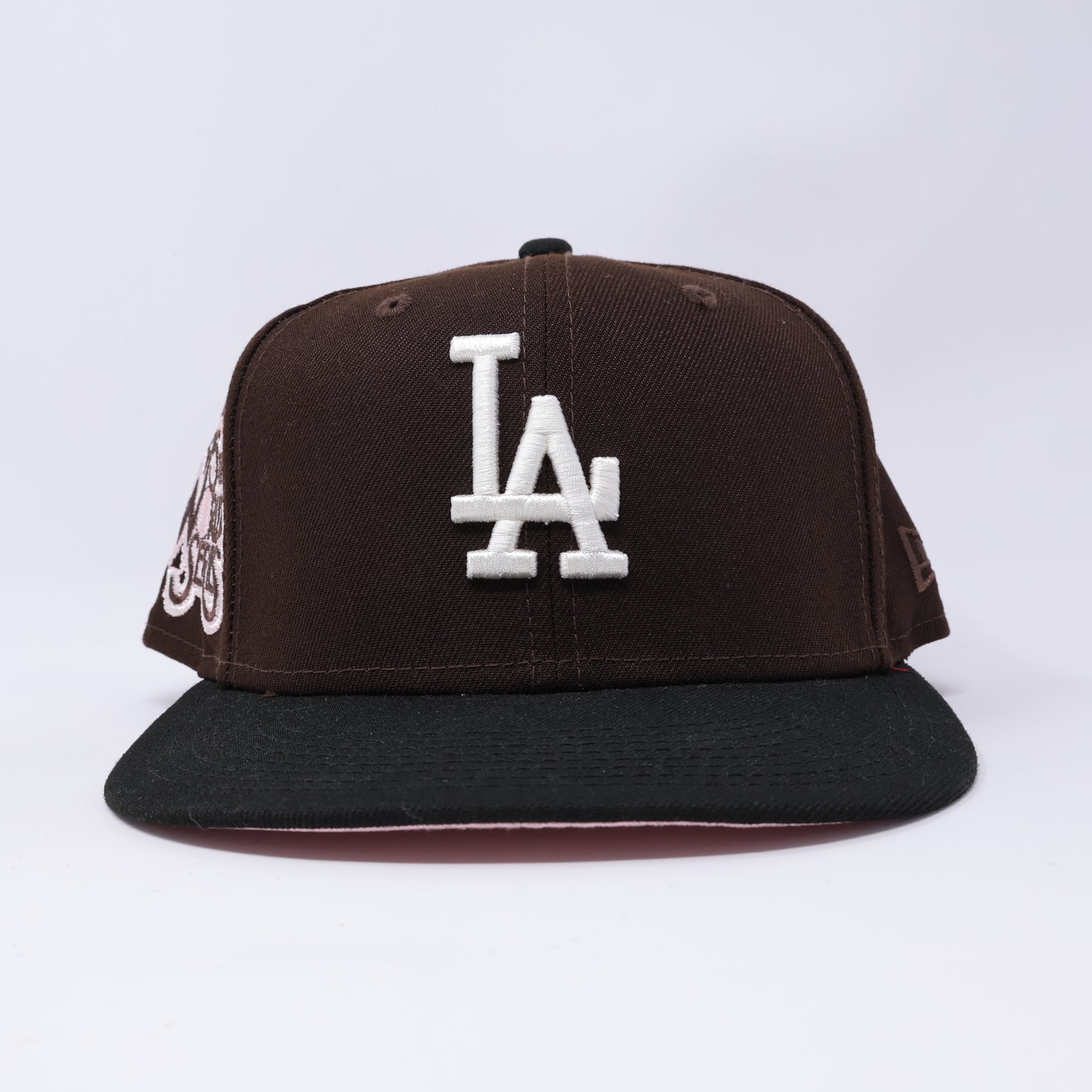 USED 1/2 Brown Los Angeles Dodgers 75th World Series 59fifty New Era Fitted Hat Cap