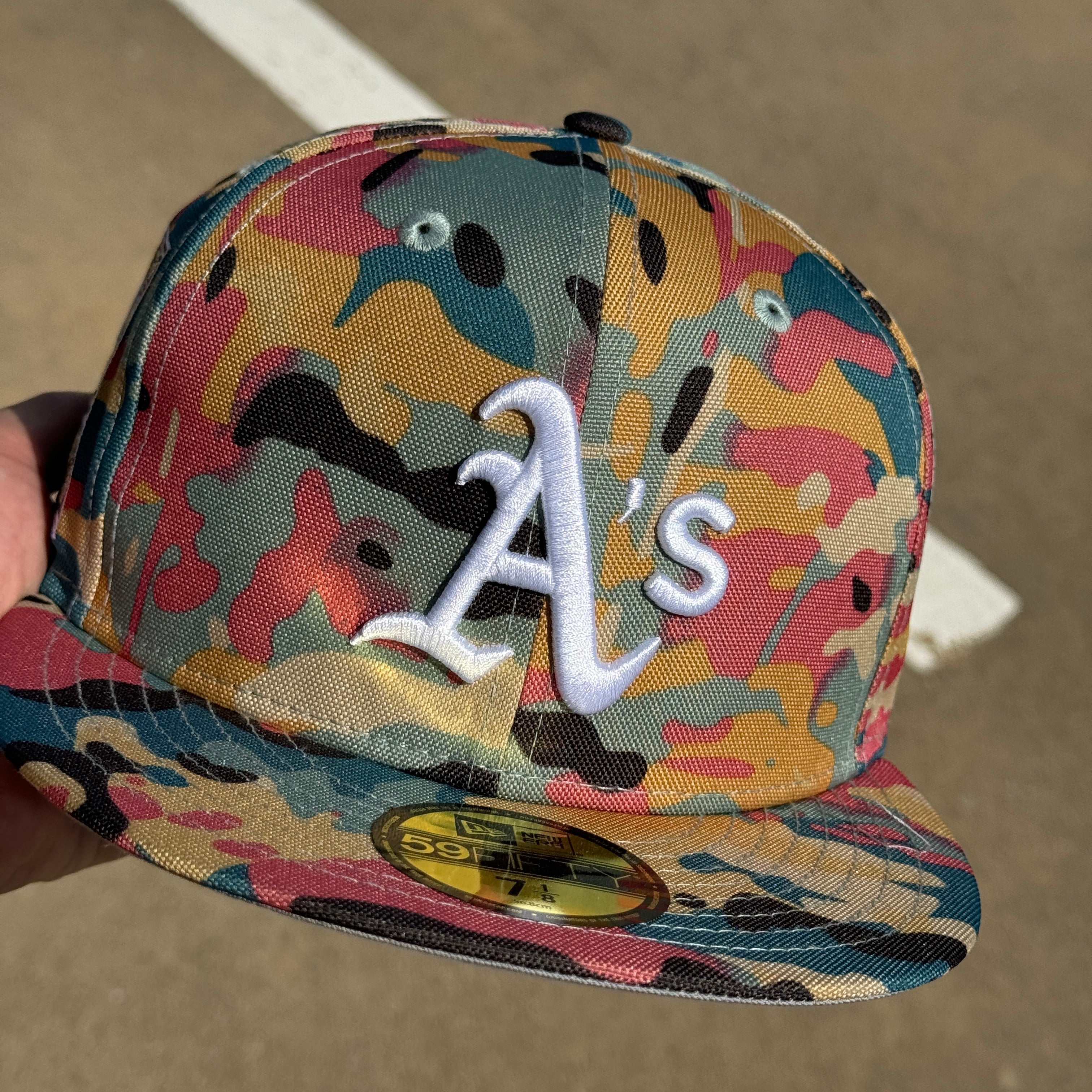 NEW Camo Oakland Athletics Rickey Henderson Field 59FIFTY New Era Fitted Hat