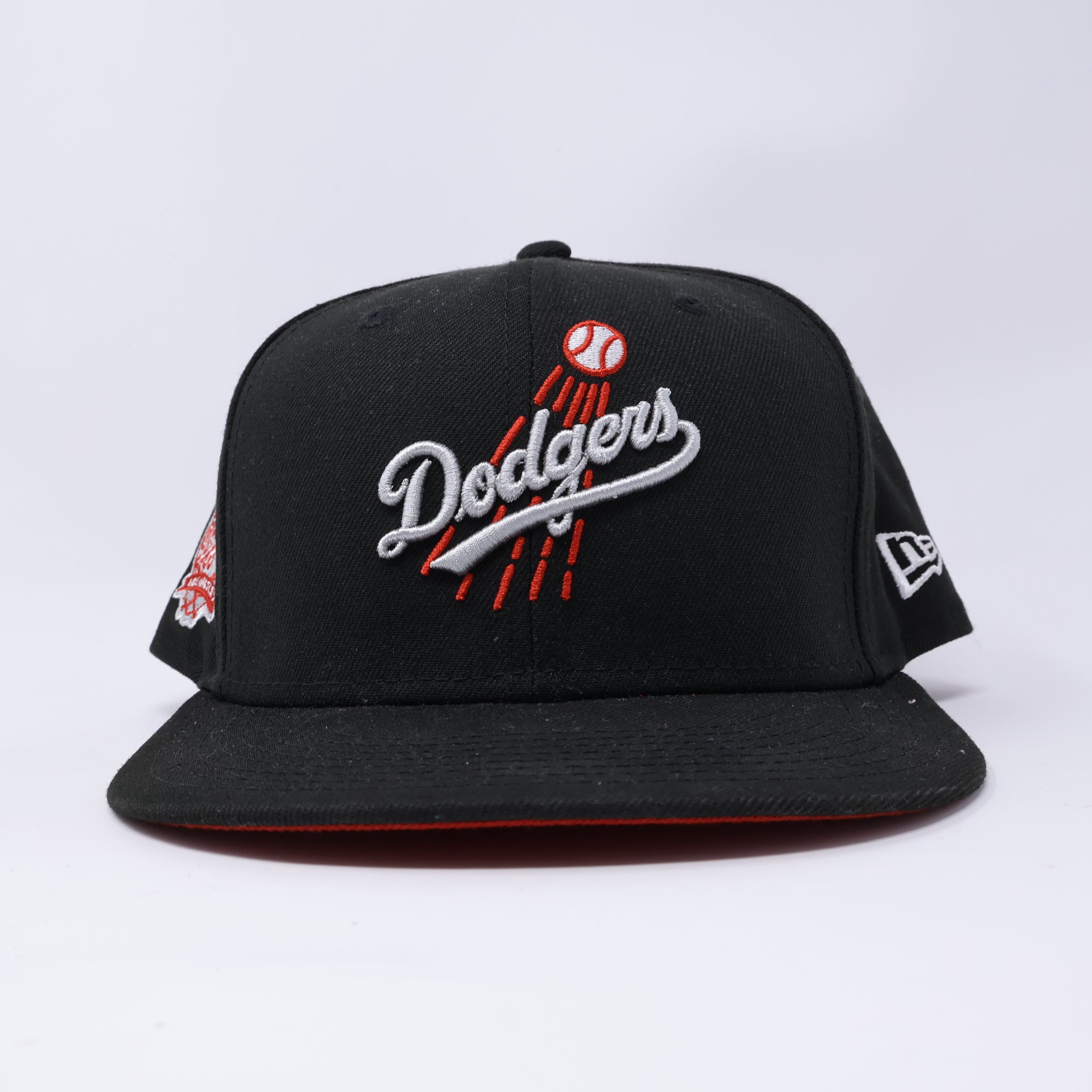 USED 1/2 Black Los Angeles Dodgers 40th Anniversary 59fifty New Era Fitted Hat Cap