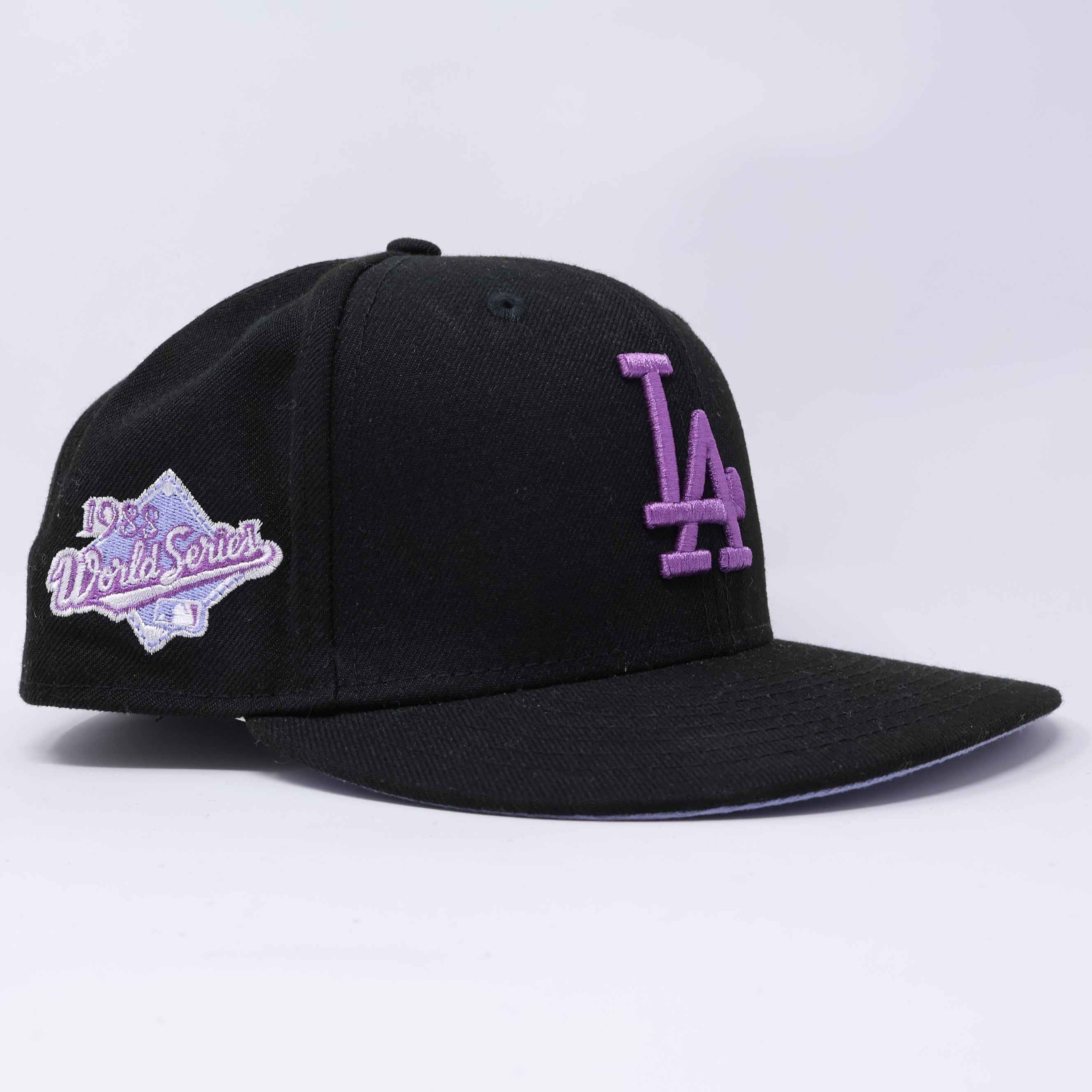 USED 1/2 Black Los Angeles Dodgers 1988 World Series 59fifty New Era Fitted Hat Cap