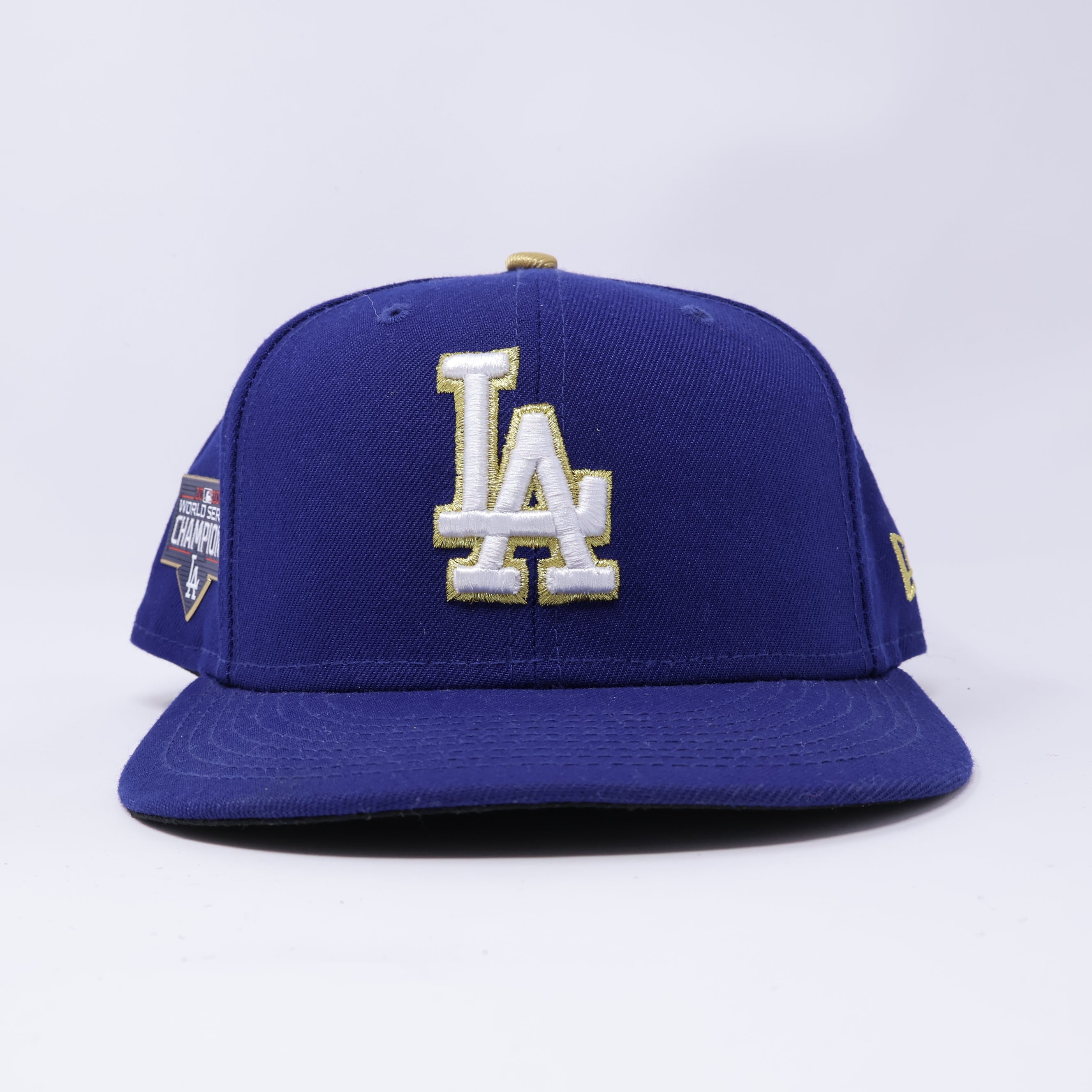USED 1/2 Blue Los Angeles Dodgers 2020 World Series 59fifty New Era Fitted Hat Cap