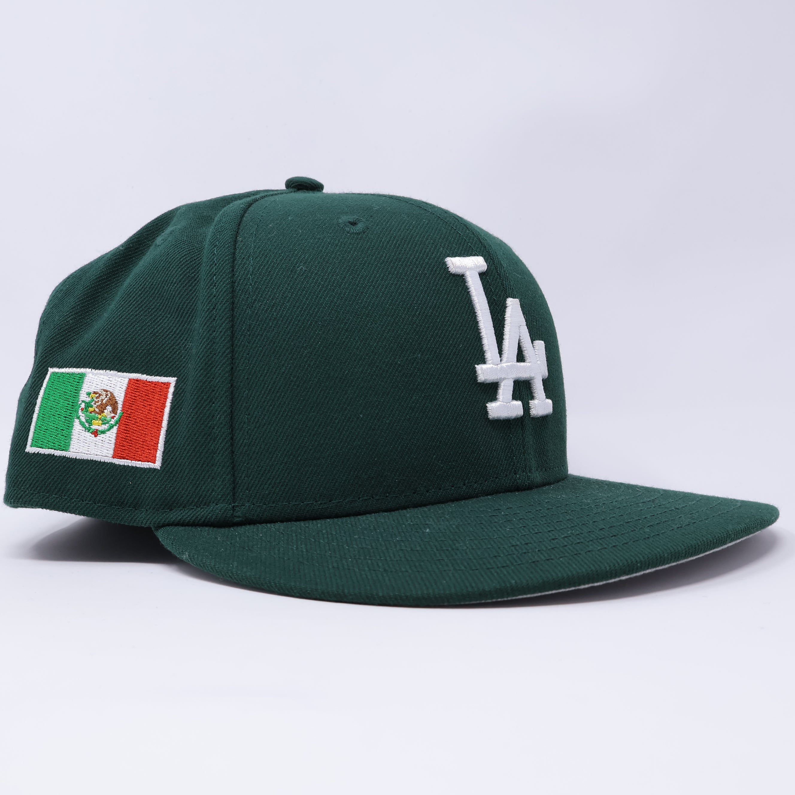 USED 1/2 Green Los Angeles Dodgers Mexico Flag 59fifty New Era Fitted Hat Cap