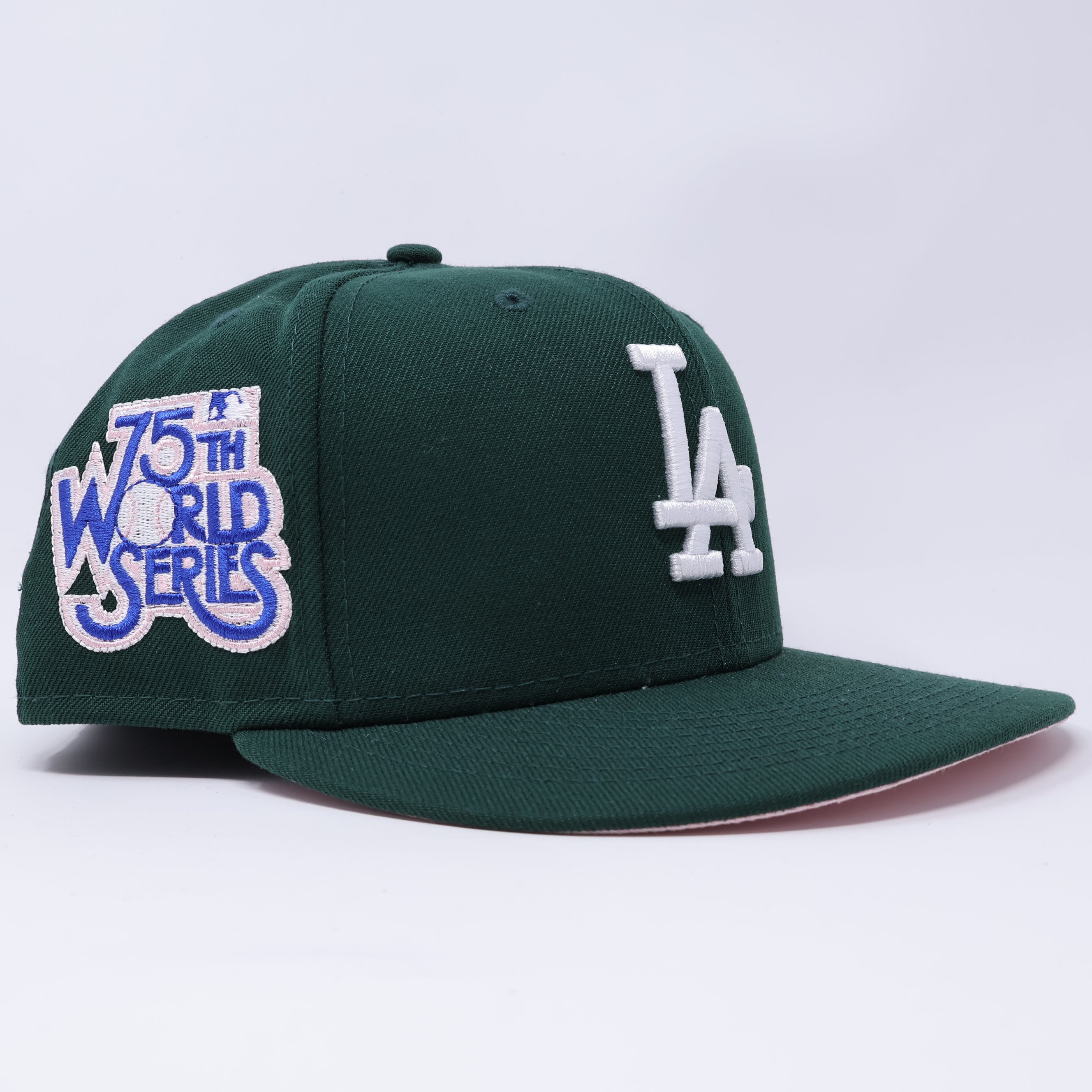 USED 1/2 Green Los Angeles Dodgers 75th World Series 59fifty New Era Fitted Hat Cap