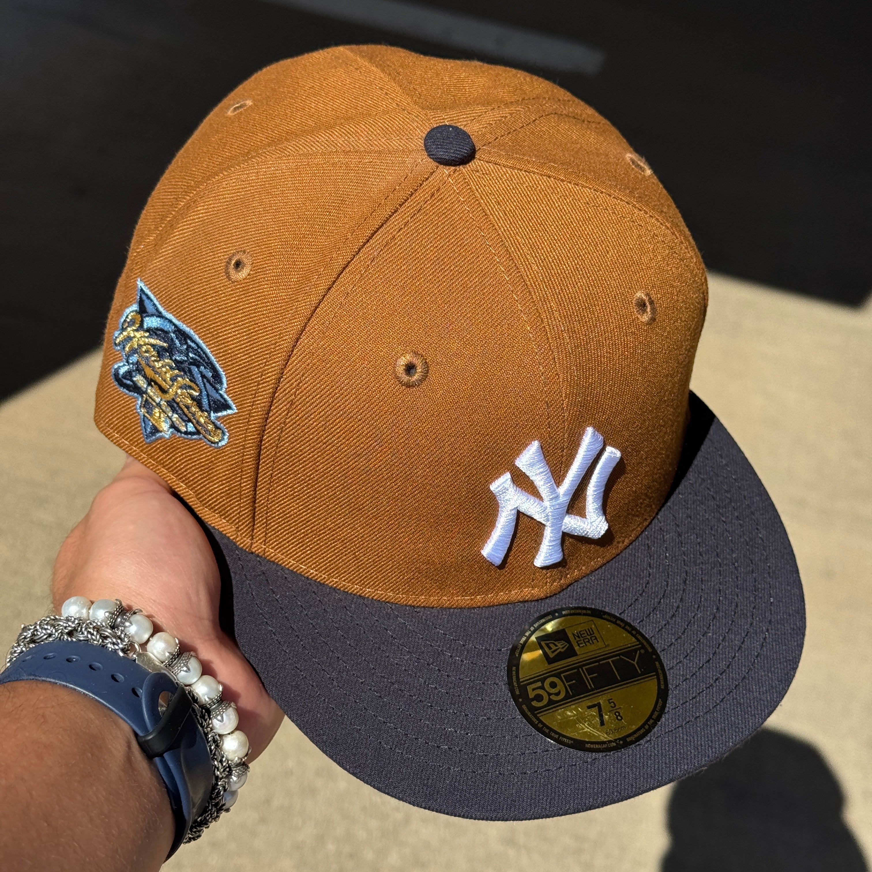 NWT 5/8 Brown New York Yankees 2000 World Series 59fifty New Era Fitted Hat Cap