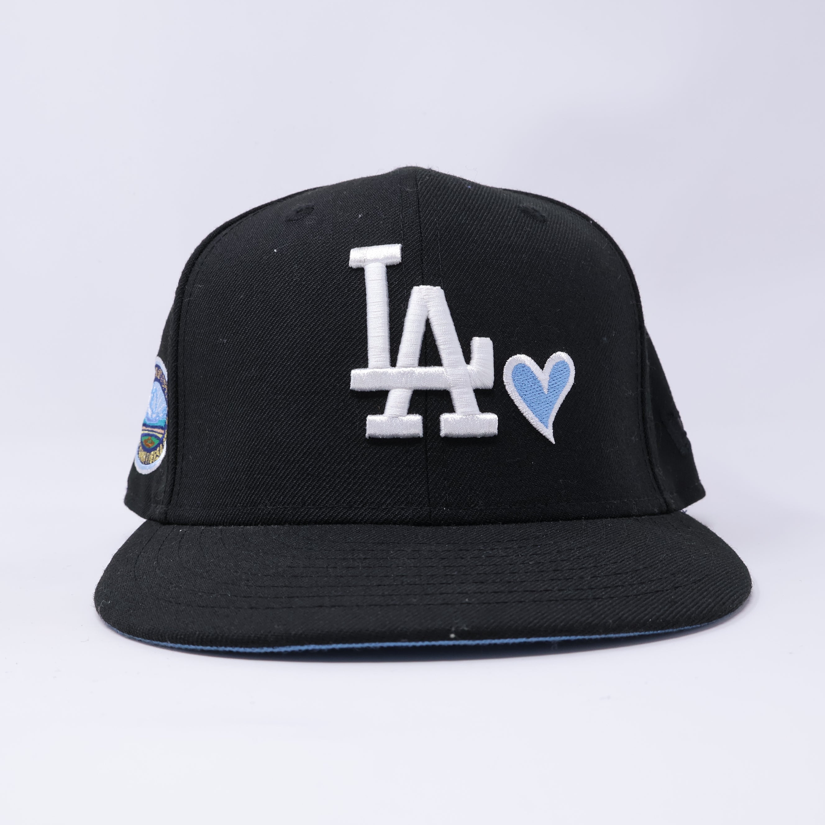 USED 1/2 Black Los Angeles Dodgers 50th Anniversary 59fifty New Era Fitted Hat Cap