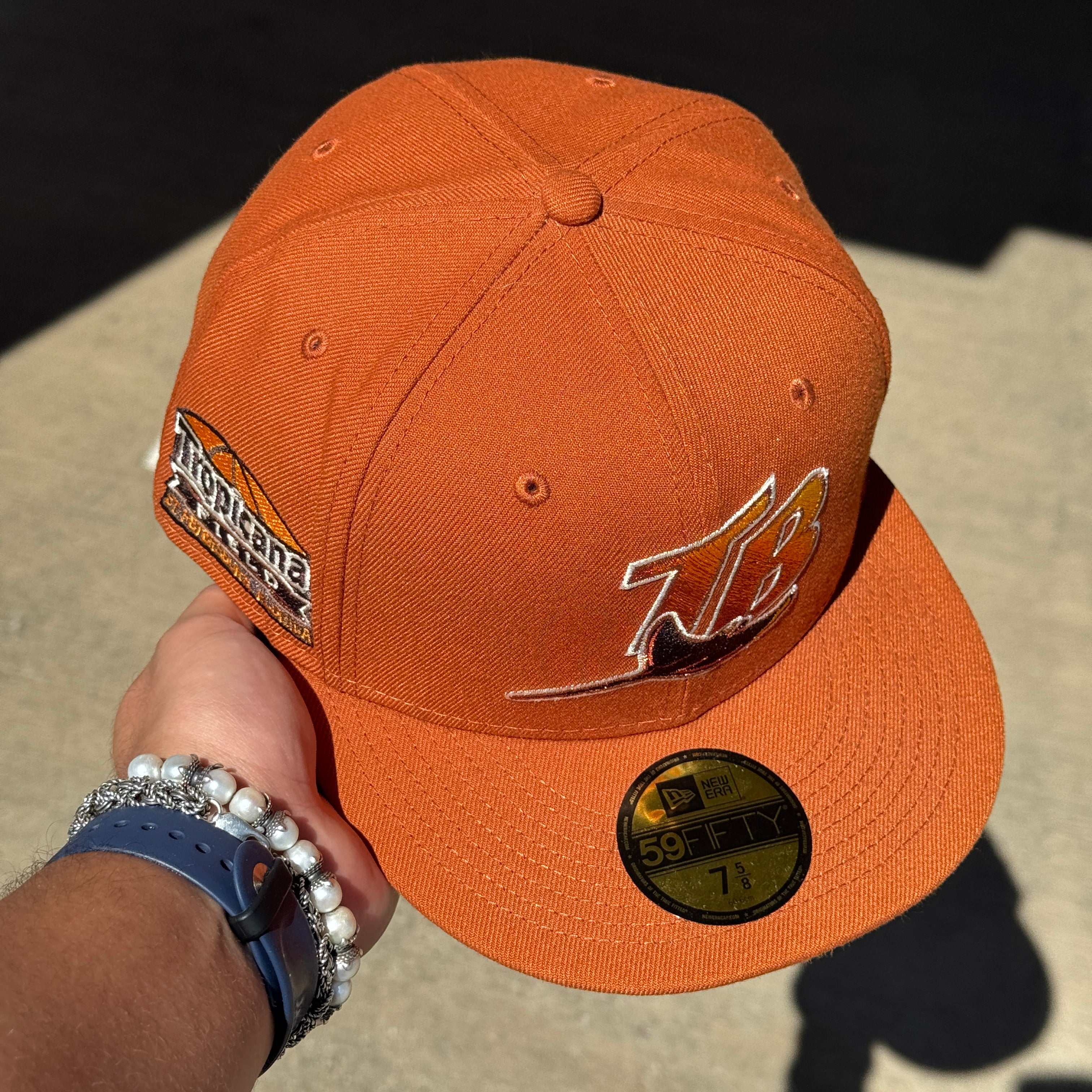 NWT 5/8 Orange Rust Tampa Bay Devil Rays Tropicana Field 59fifty New Era Fitted Hat Cap