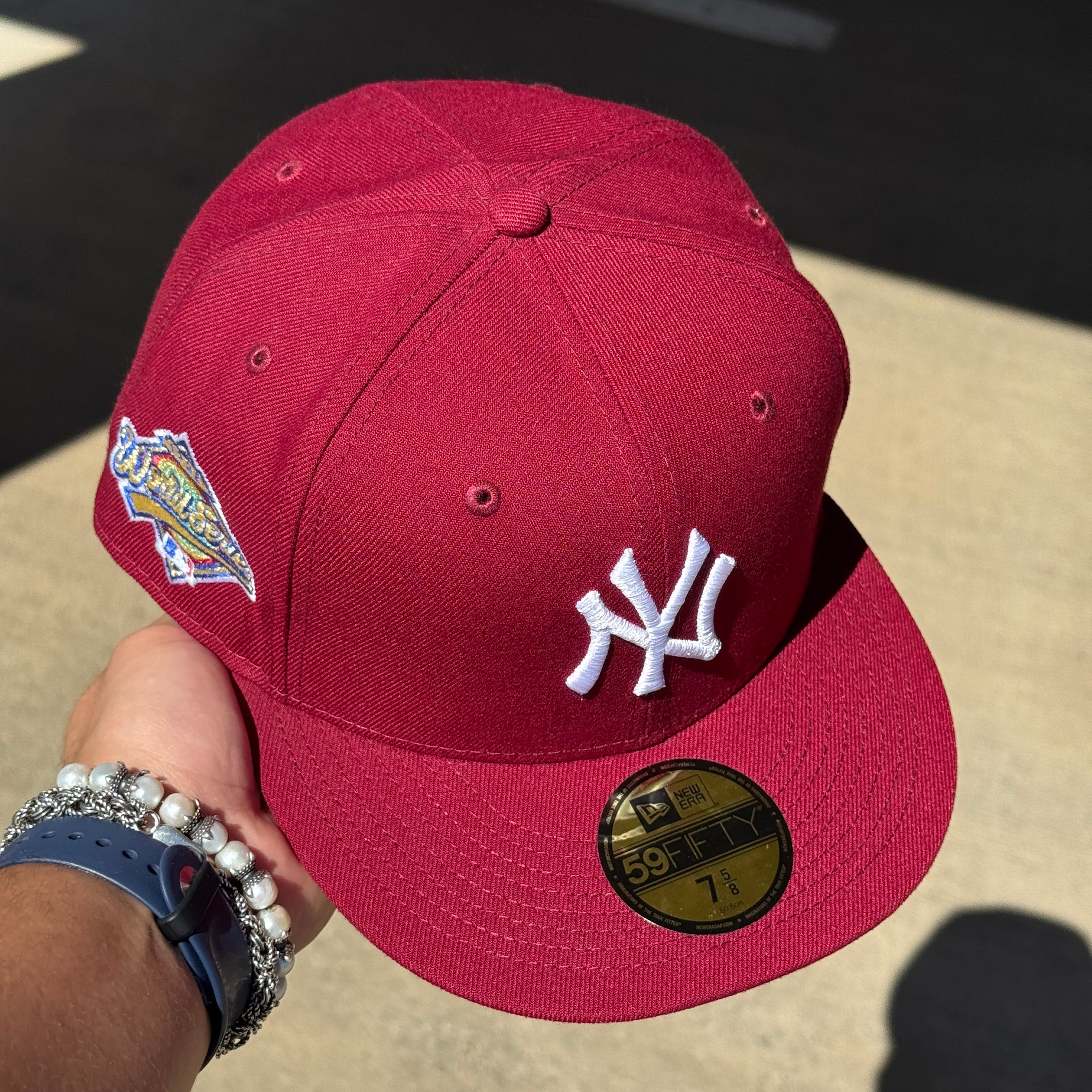 NWT 5/8 Maroon New York Yankees 1996 World Series 59fifty New Era Fitted Hat Cap