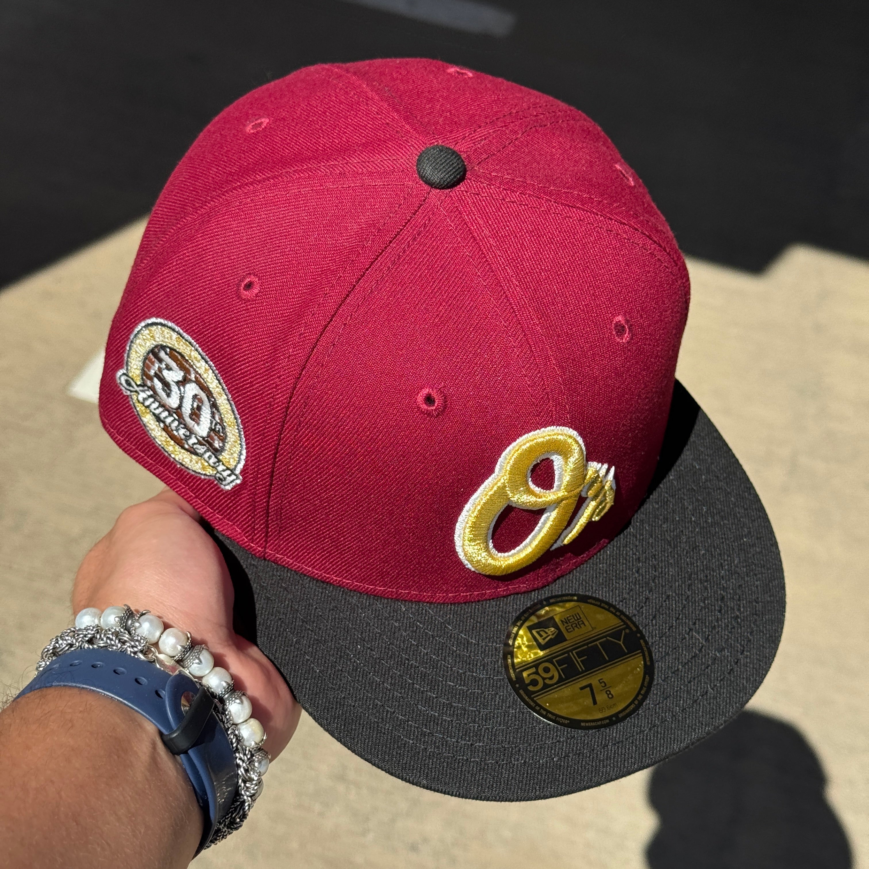 NWT 5/8 Maroon Baltimore Orioles 30th Anniversary 59fifty New Era Fitted Hat Cap