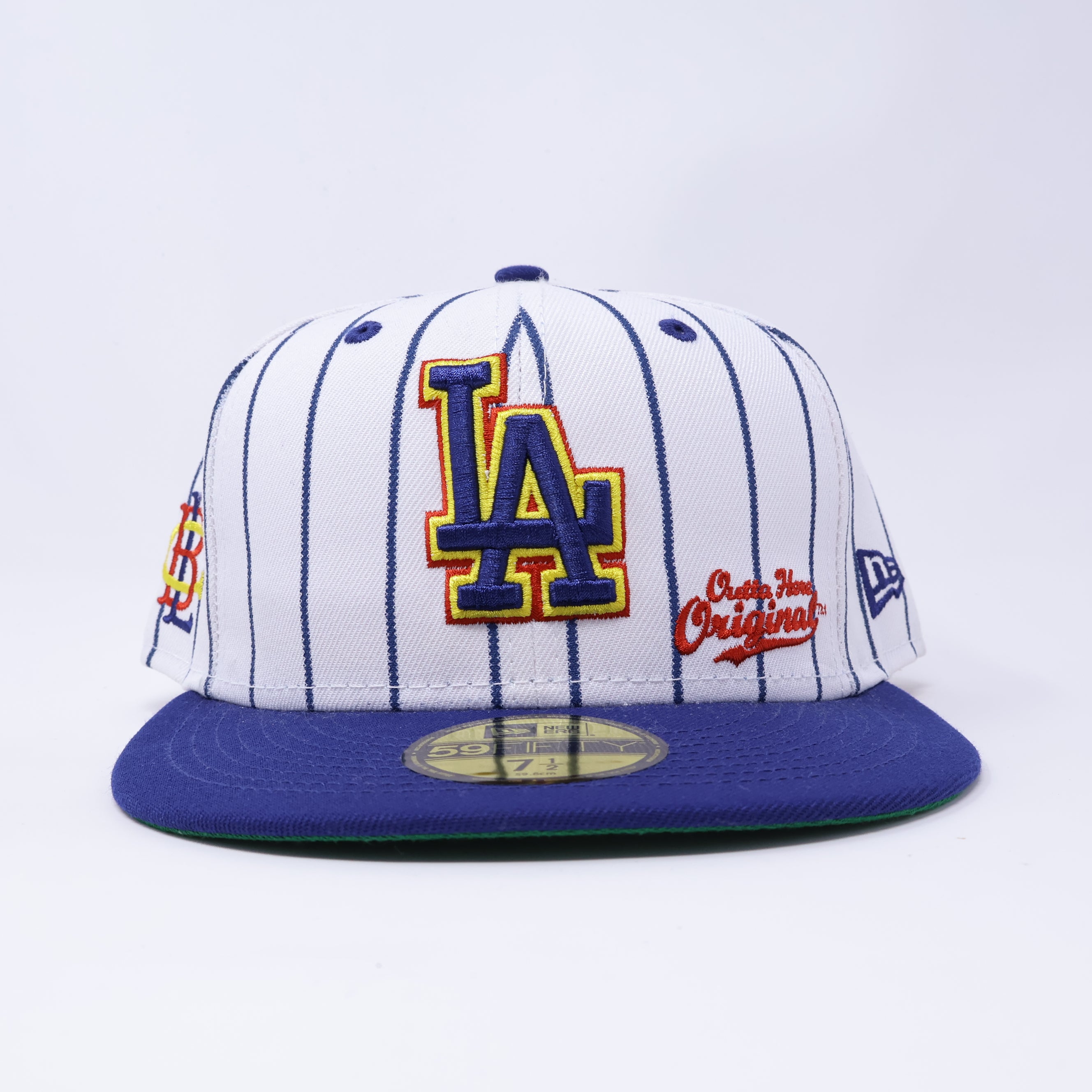 NWT 1/2 Pinstripe Los Angeles Dodgers Big League Chew 59fifty New Era Fitted Hat Cap