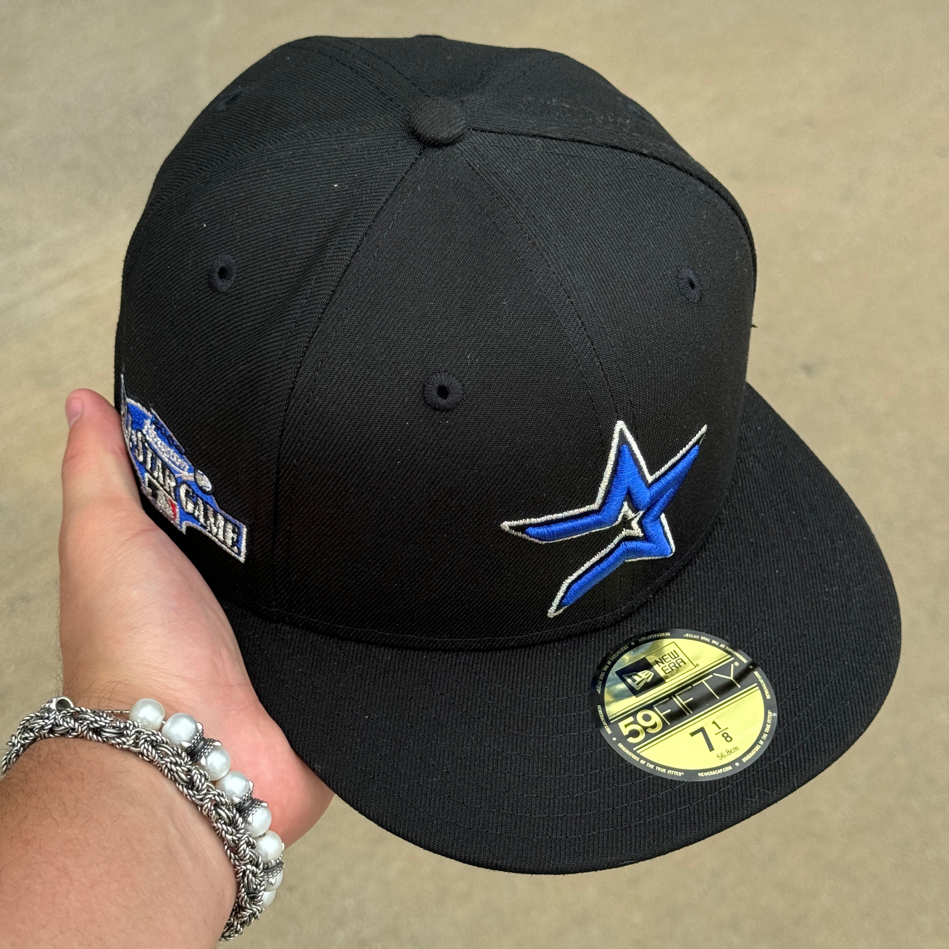 NEW 7 1/8 Black Houston Astros All Star Game Blue 59FIFTY New Era Fitted Hat