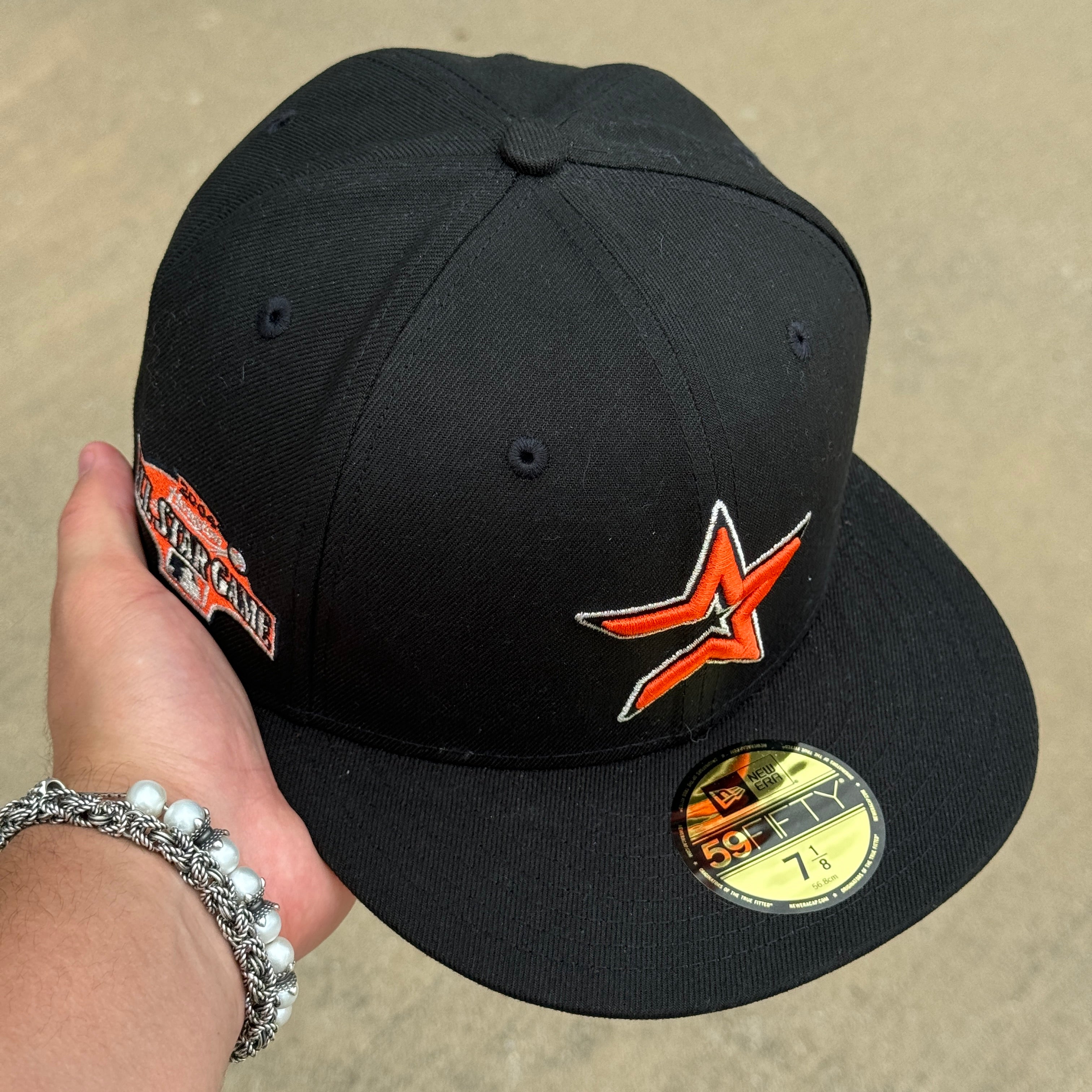 NEW 7 1/8 Black Houston Astros All Star Game Orange 59FIFTY New Era Fitted Hat