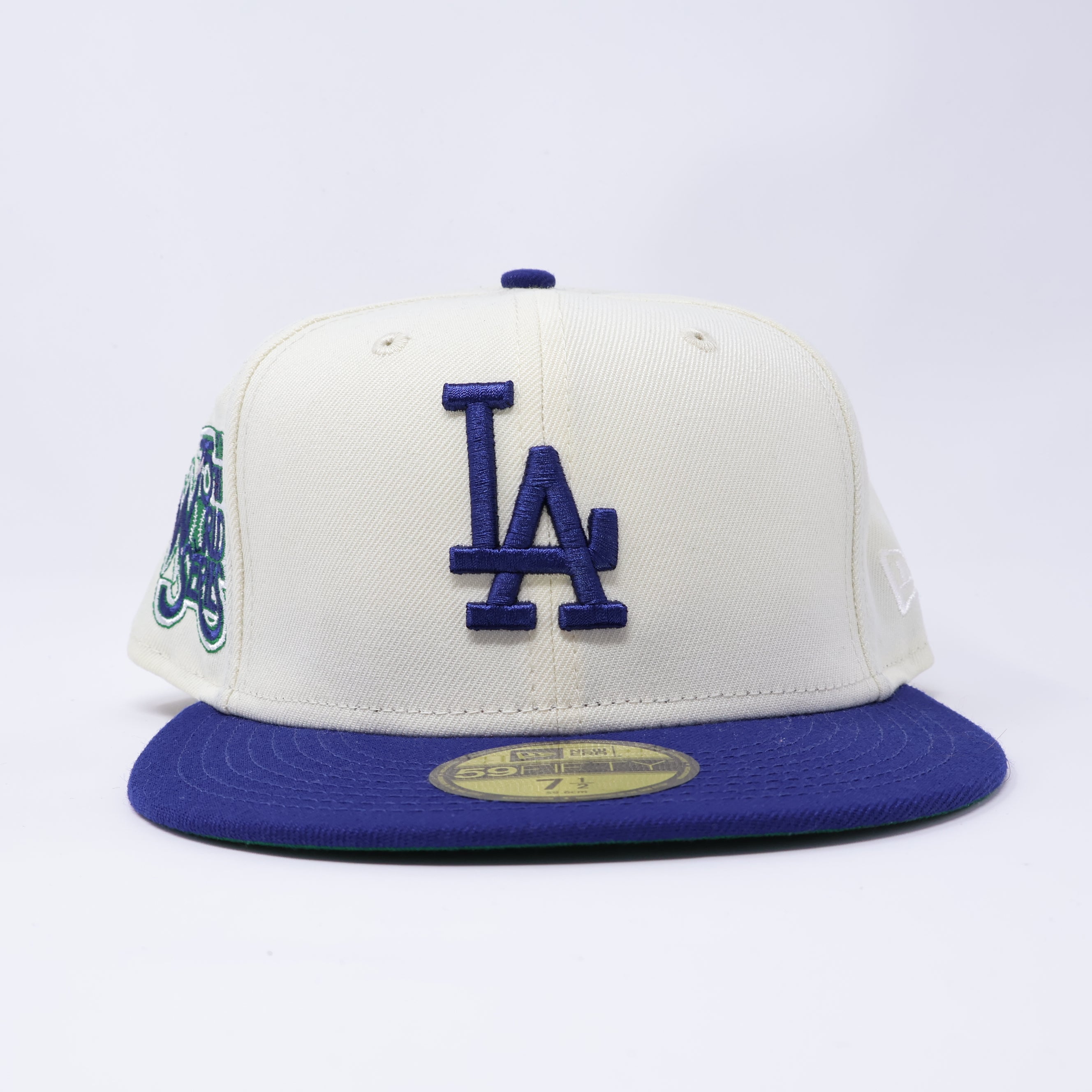 NWT 1/2 Chrome Los Angeles Dodgers 75th World Series 59fifty New Era Fitted Hat Cap