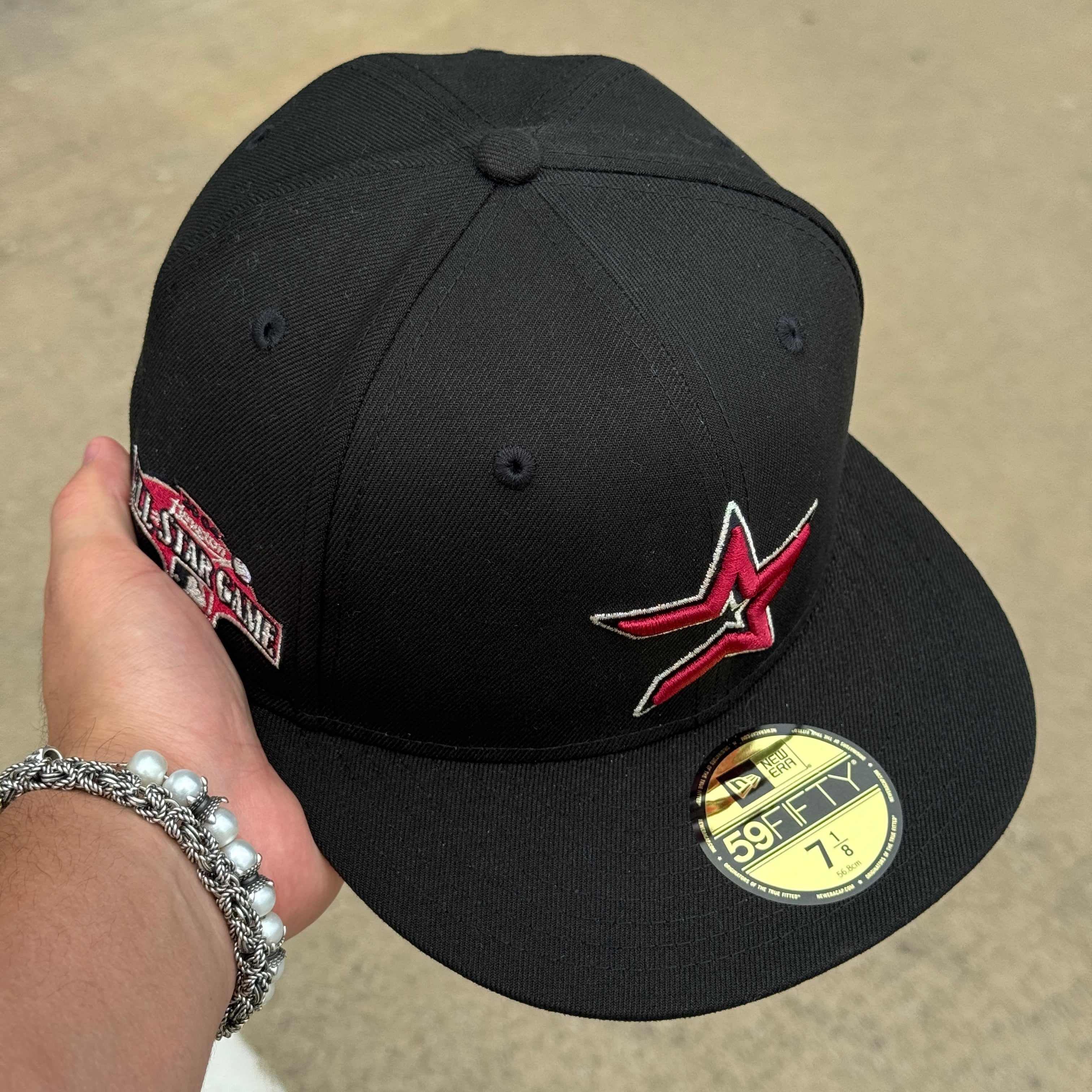 NEW 7 1/8 Black Houston Astros All Star Game Brick Red 59FIFTY New Era Fitted Hat