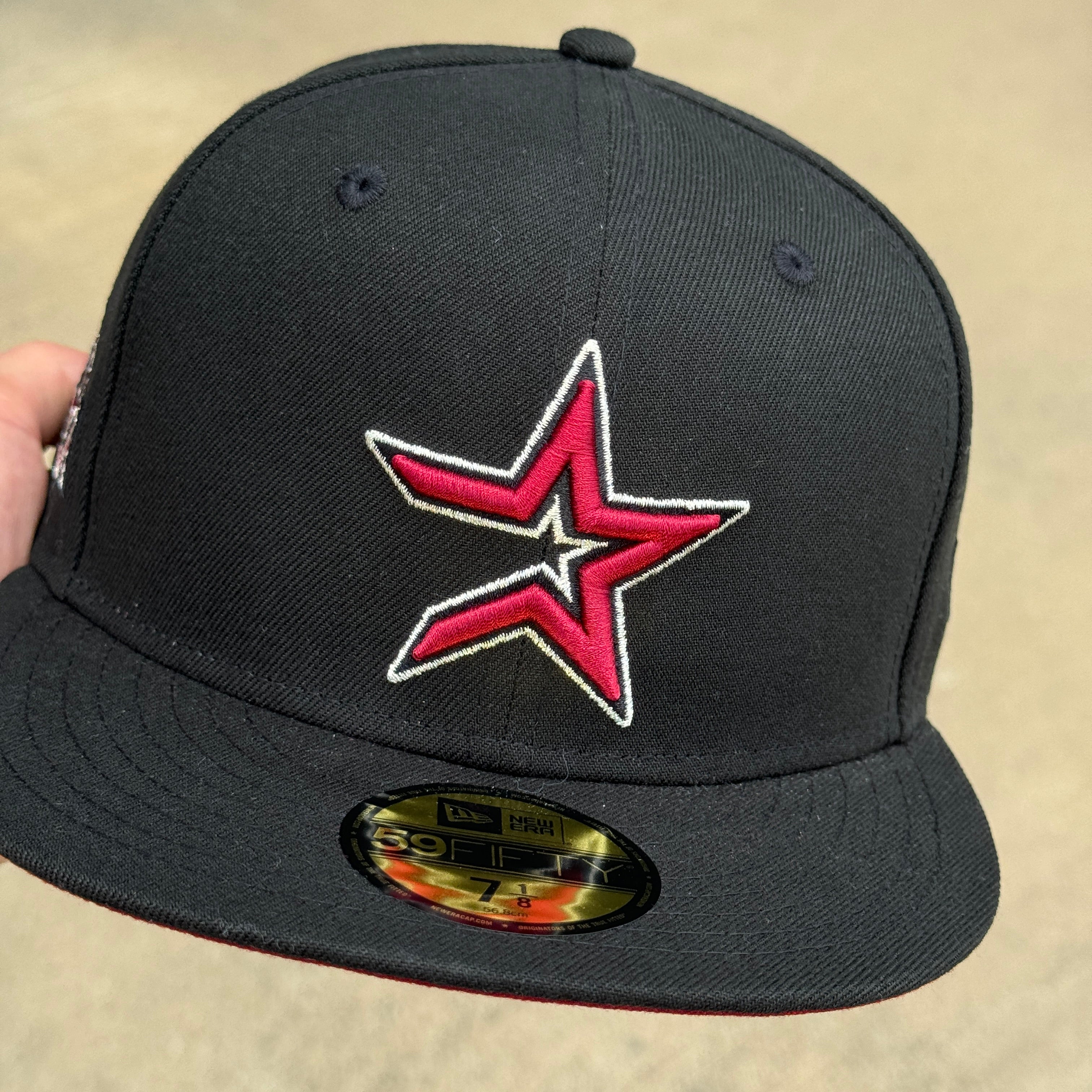 NEW 7 1/8 Black Houston Astros All Star Game Brick Red 59FIFTY New Era Fitted Hat